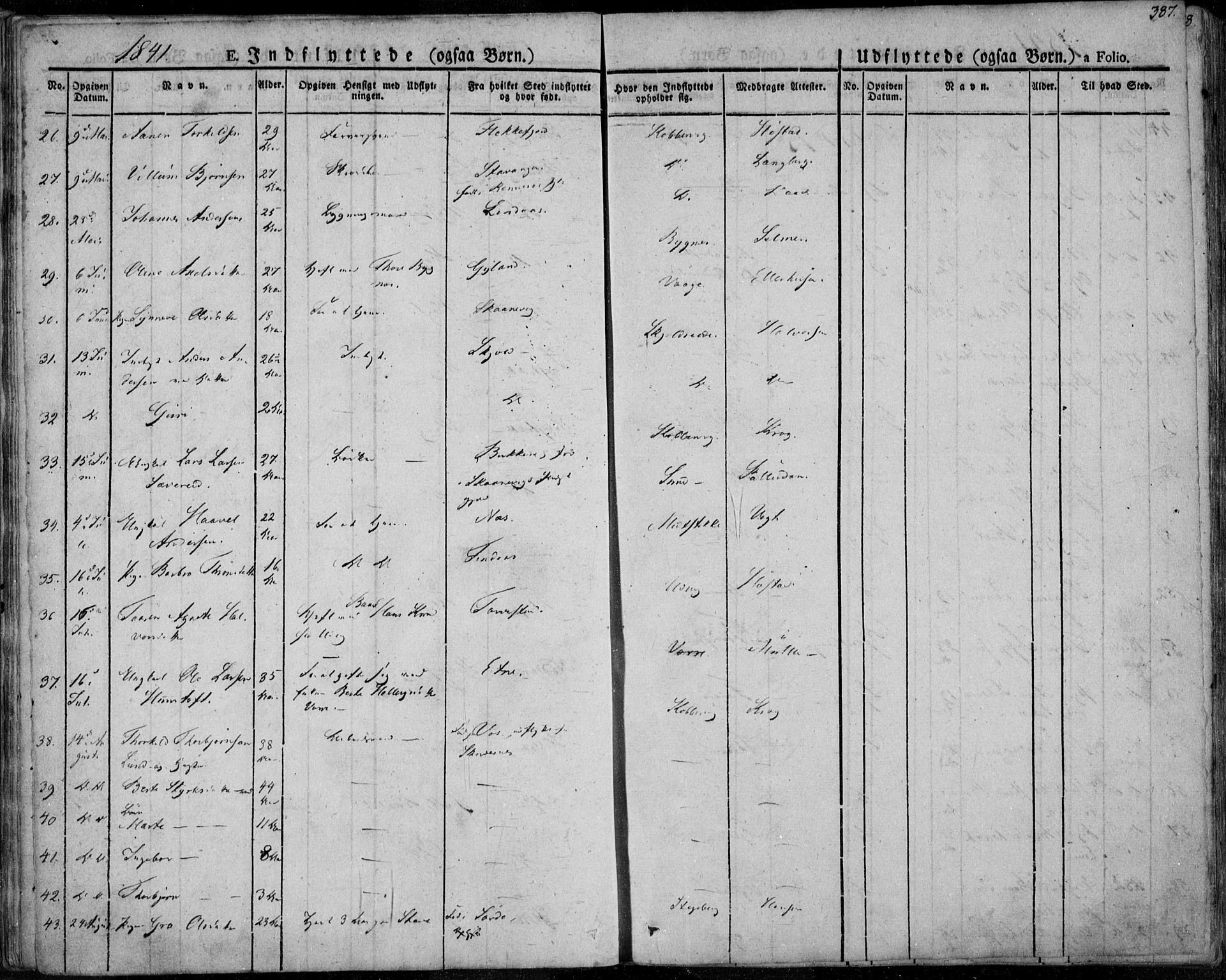 Avaldsnes sokneprestkontor, AV/SAST-A -101851/H/Ha/Haa/L0005: Parish register (official) no. A 5.2, 1825-1841, p. 387