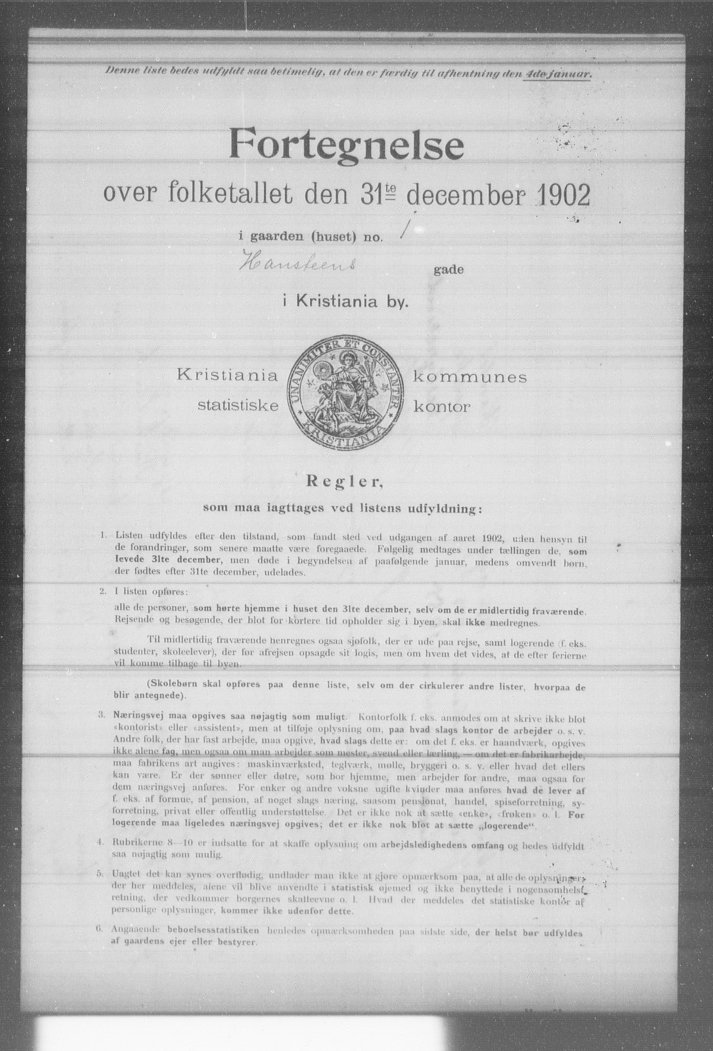 OBA, Municipal Census 1902 for Kristiania, 1902, p. 6675