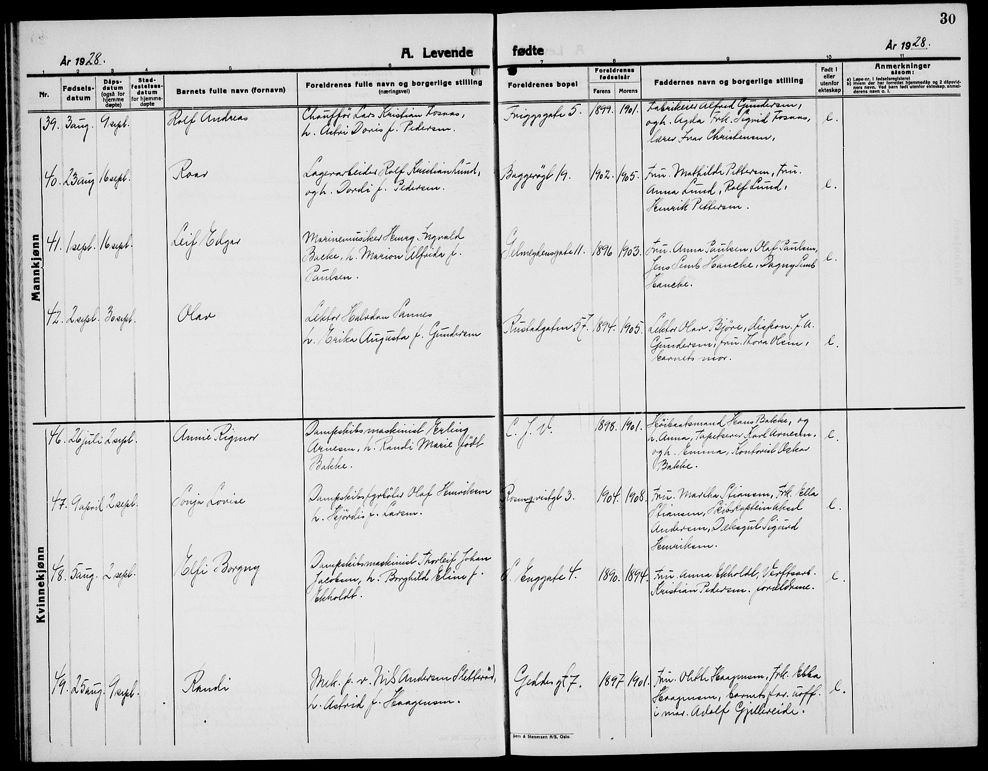 Horten kirkebøker, AV/SAKO-A-348/G/Ga/L0009: Parish register (copy) no. 9, 1926-1936, p. 30