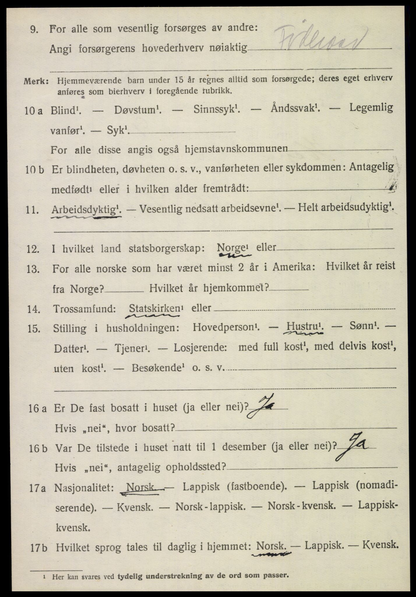 SAT, 1920 census for Hegra, 1920, p. 2153