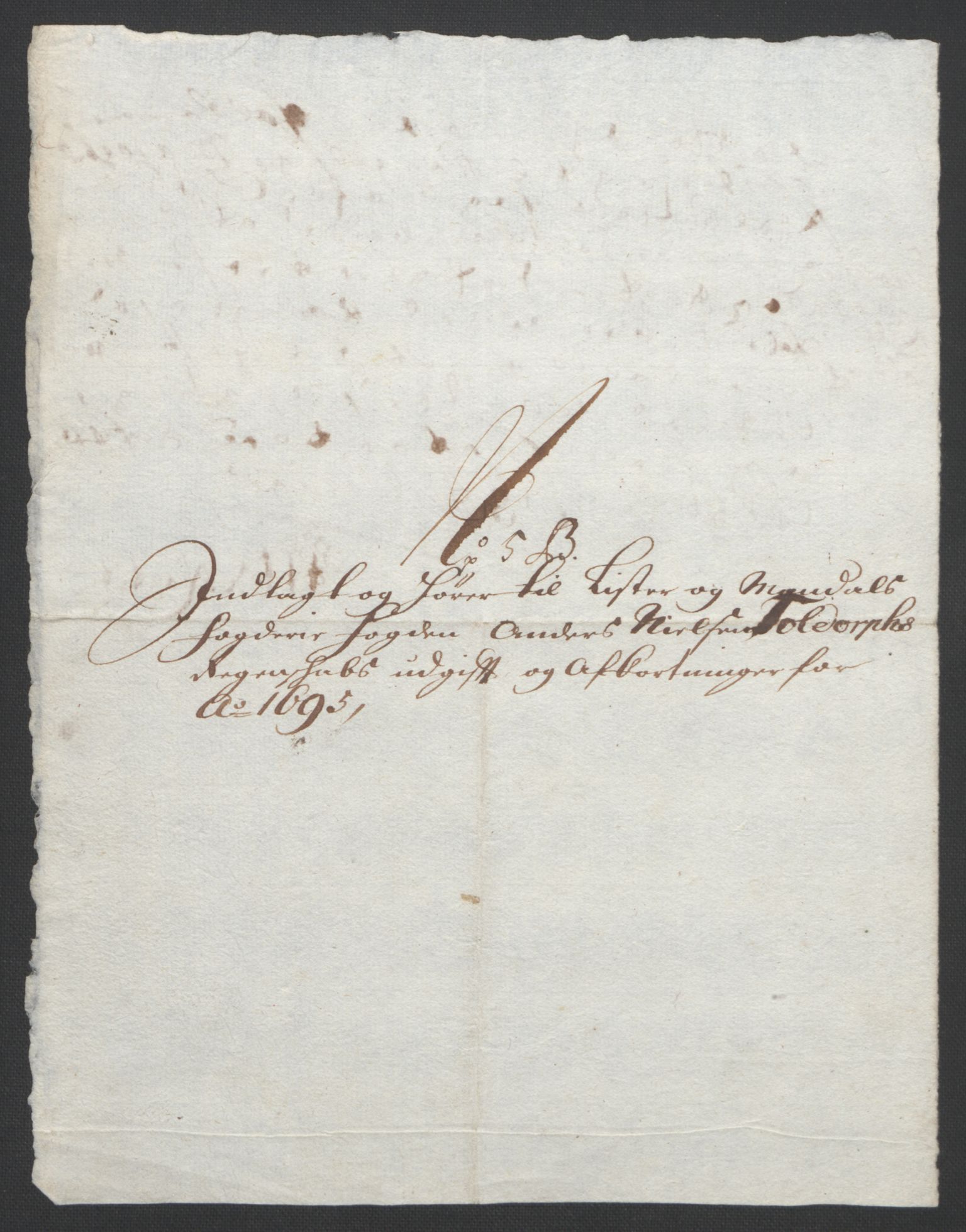 Rentekammeret inntil 1814, Reviderte regnskaper, Fogderegnskap, AV/RA-EA-4092/R43/L2545: Fogderegnskap Lista og Mandal, 1694-1695, p. 309