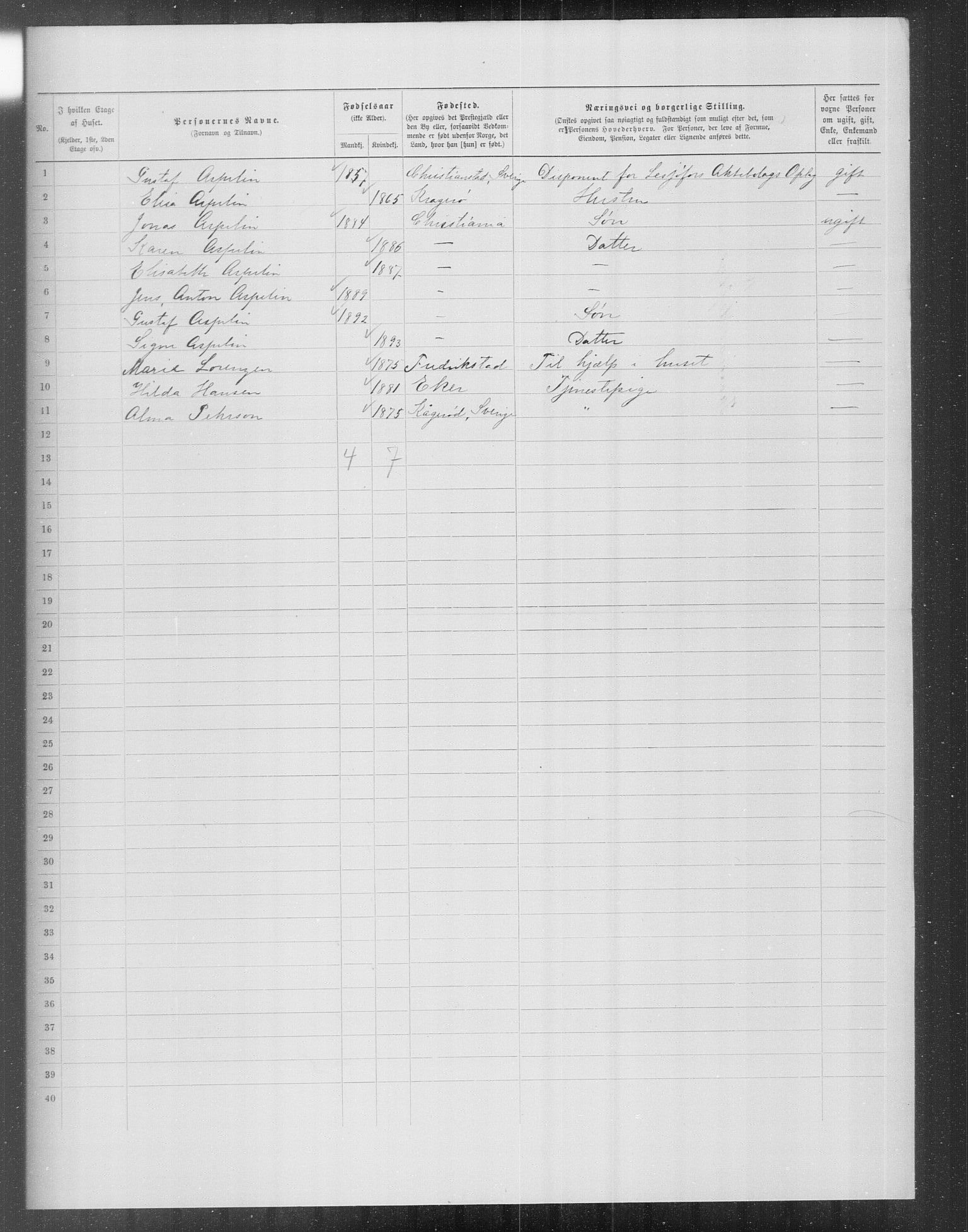 OBA, Municipal Census 1899 for Kristiania, 1899, p. 14130