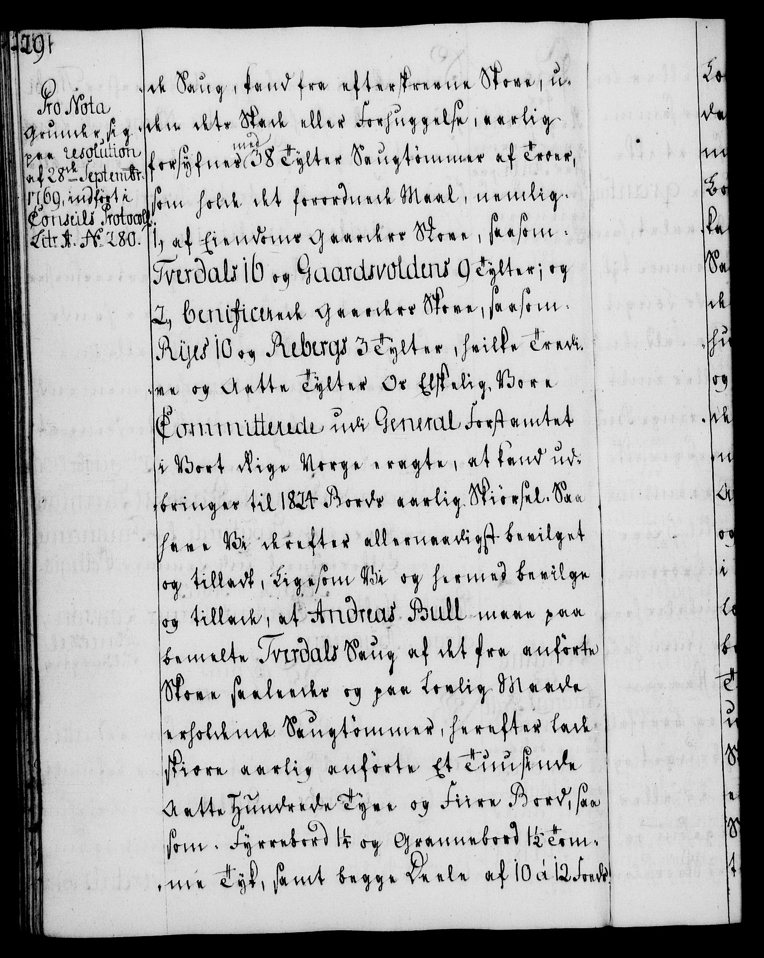 Rentekammeret, Kammerkanselliet, RA/EA-3111/G/Gg/Gga/L0008: Norsk ekspedisjonsprotokoll med register (merket RK 53.8), 1768-1771, p. 291