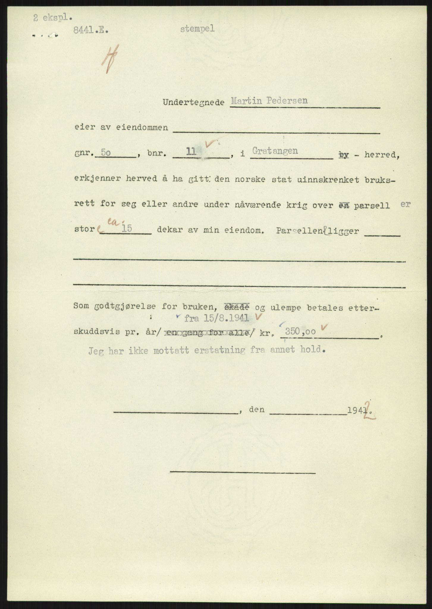 Forsvarsdepartementet, 10. kontor / Oppgjørskontoret, AV/RA-RAFA-1225/D/Dd/L0480: Troms, 1942-1953, p. 333