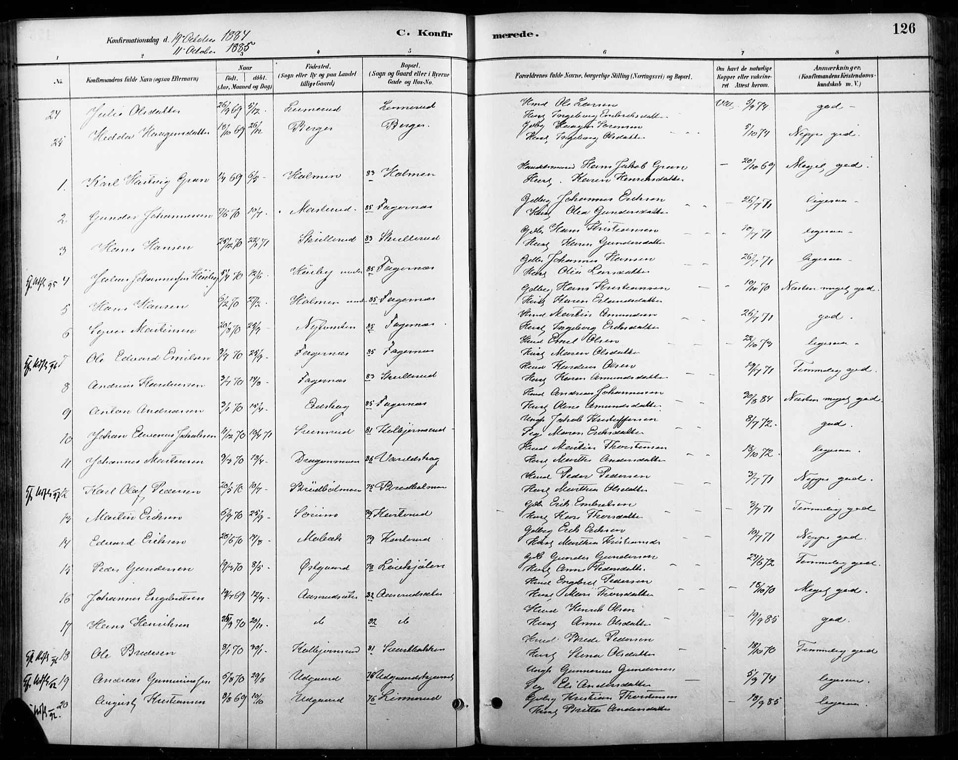 Vinger prestekontor, AV/SAH-PREST-024/H/Ha/Haa/L0015: Parish register (official) no. 15, 1881-1900, p. 126