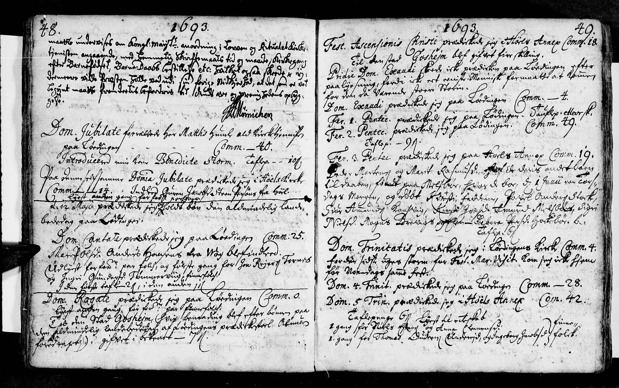 Ministerialprotokoller, klokkerbøker og fødselsregistre - Nordland, AV/SAT-A-1459/872/L1026: Parish register (official) no. 872A01, 1691-1697, p. 48-49