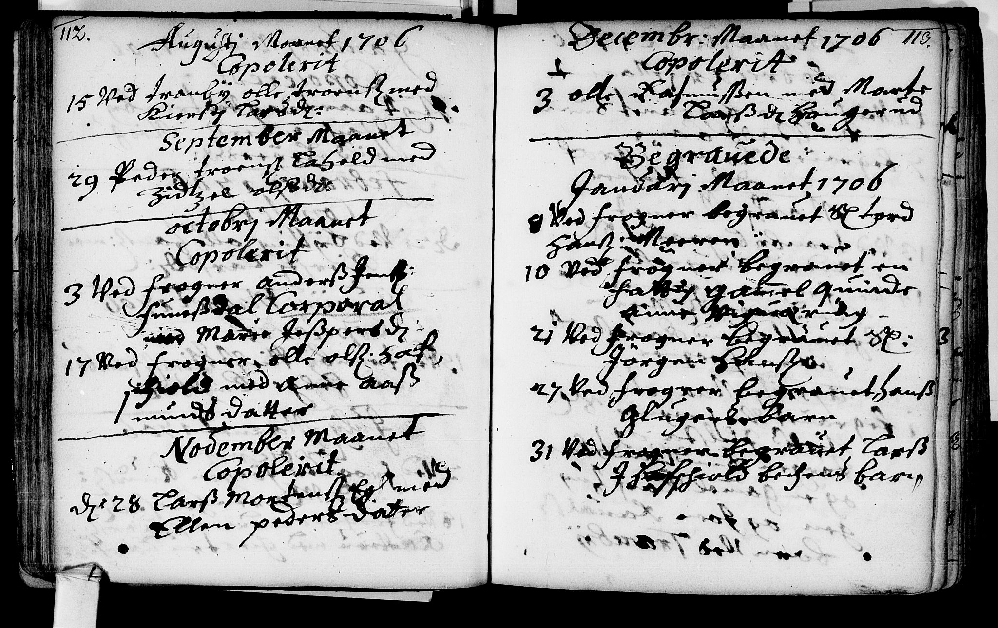 Lier kirkebøker, AV/SAKO-A-230/F/Fa/L0002: Parish register (official) no. I 2, 1701-1726, p. 112-113