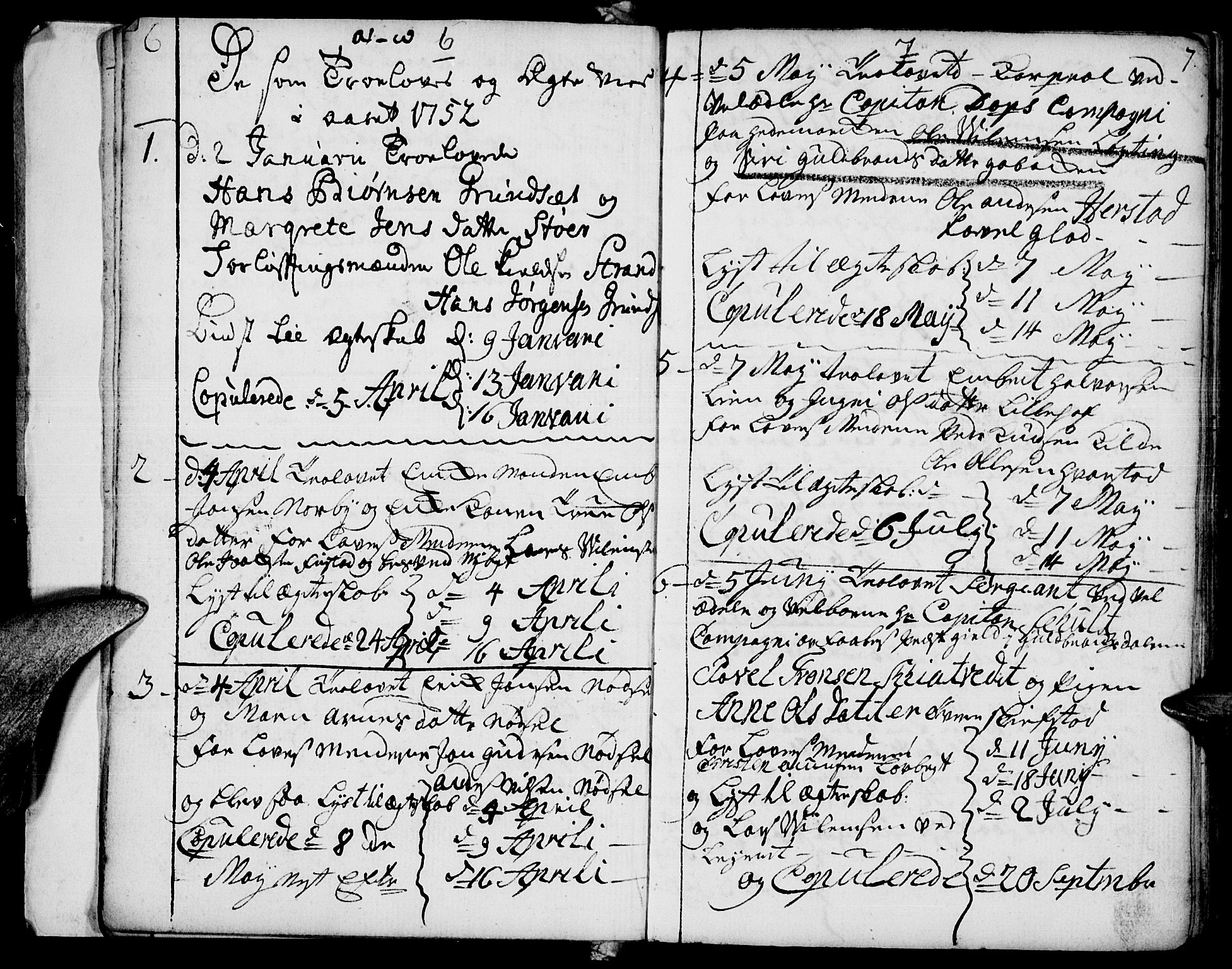 Elverum prestekontor, SAH/PREST-044/H/Ha/Haa/L0002: Parish register (official) no. 2, 1751-1756, p. 6-7