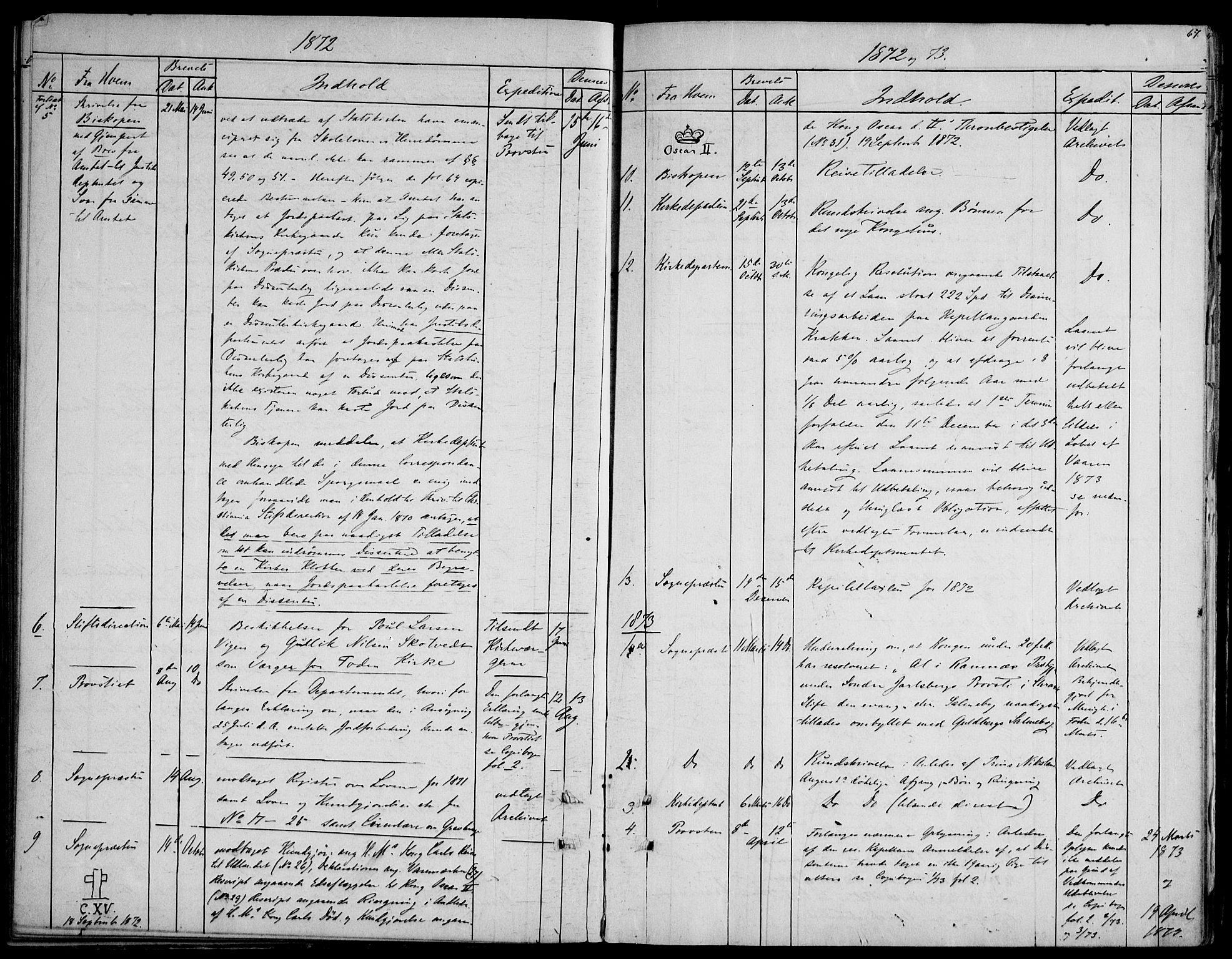 Ramnes kirkebøker, AV/SAKO-A-314/F/Fd/L0001: Curate's parish register no. IV 1, 1851-1905, p. 67