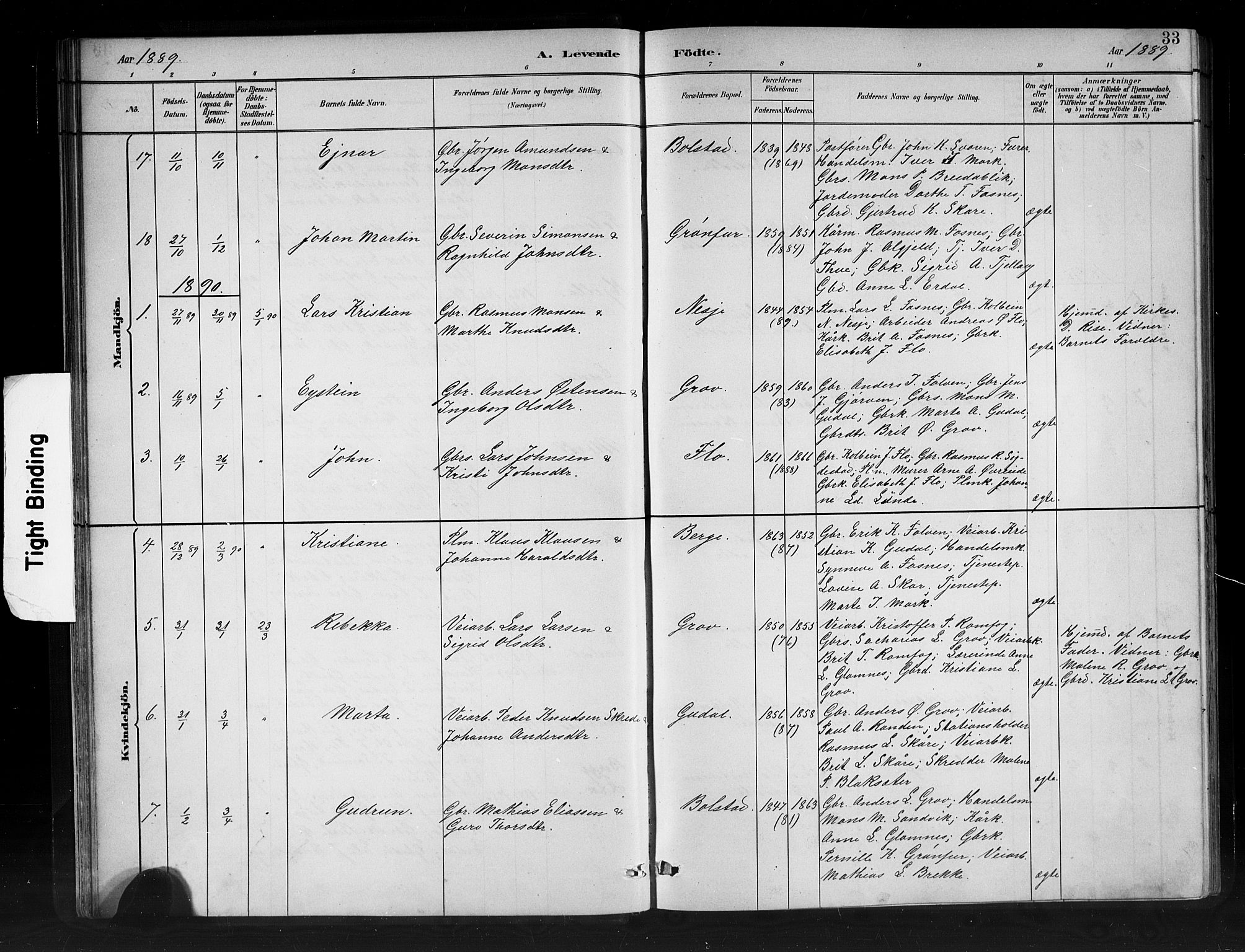 Stryn Sokneprestembete, AV/SAB-A-82501: Parish register (copy) no. C 3, 1881-1905, p. 33