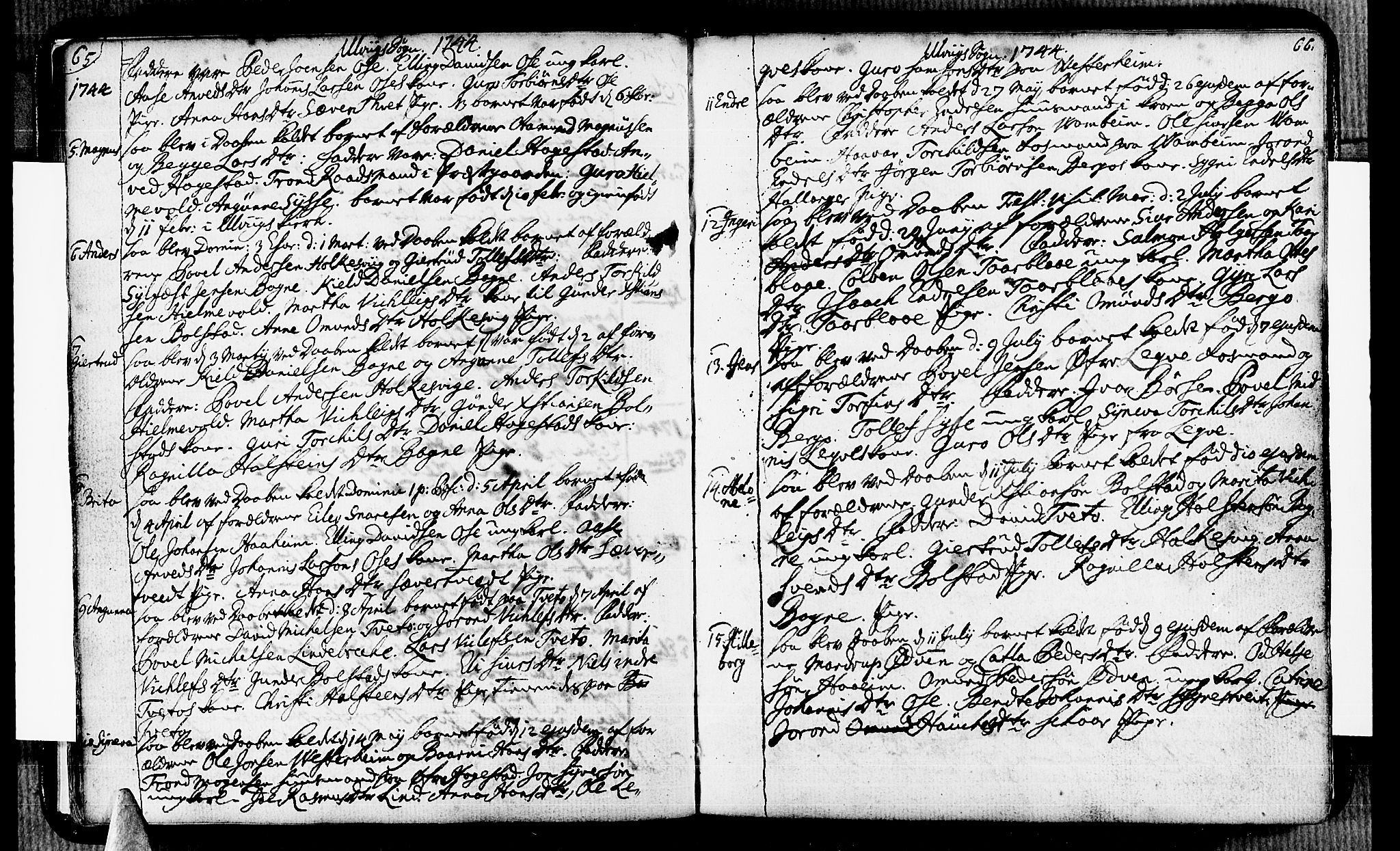 Ulvik sokneprestembete, SAB/A-78801/H/Haa: Parish register (official) no. A 6, 1743-1761, p. 66-67