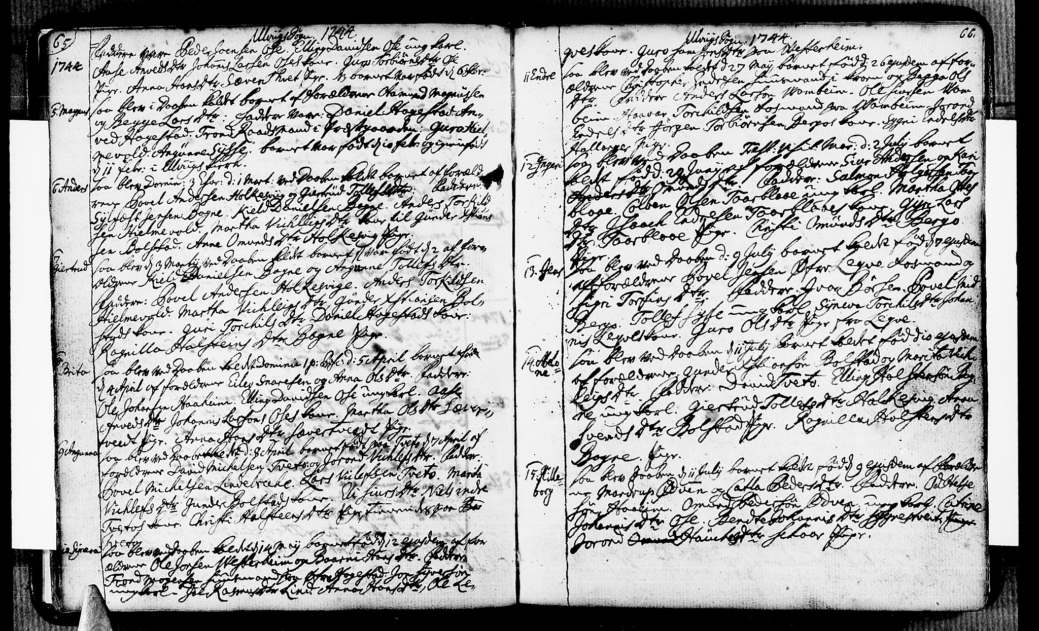 Ulvik sokneprestembete, AV/SAB-A-78801/H/Haa: Parish register (official) no. A 6, 1743-1761, p. 66-67