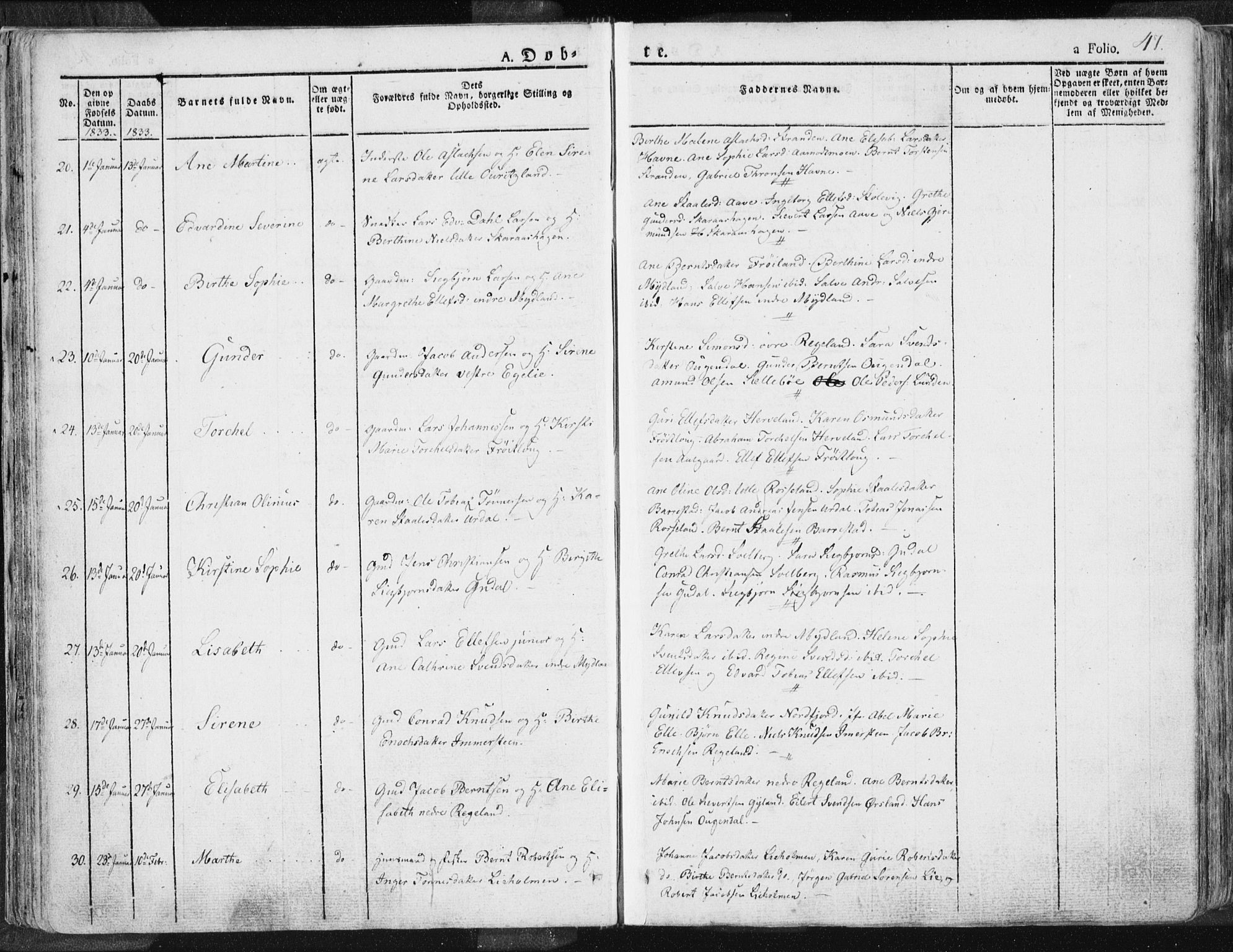 Sokndal sokneprestkontor, AV/SAST-A-101808: Parish register (official) no. A 7.1, 1826-1842, p. 47