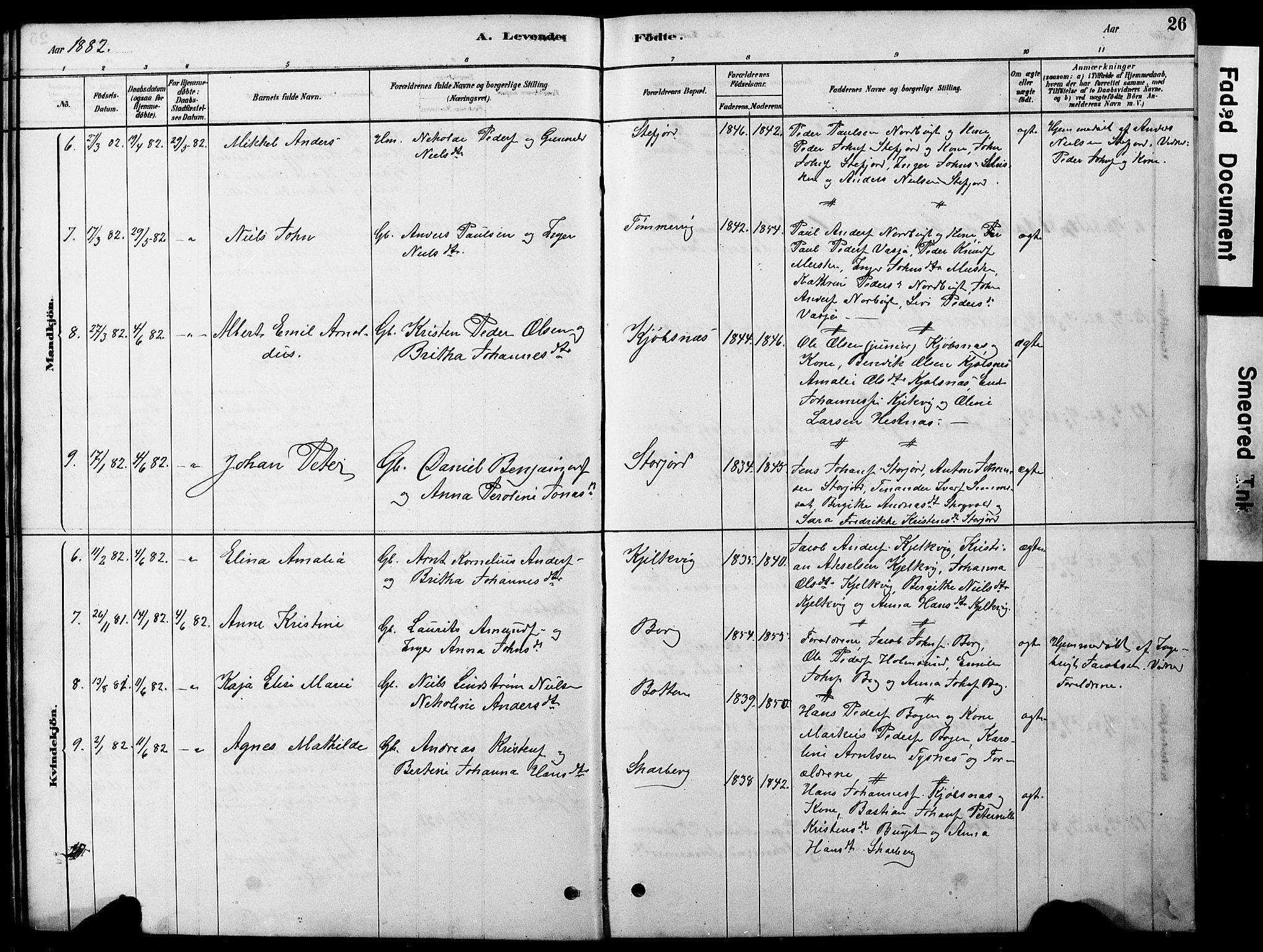 Ministerialprotokoller, klokkerbøker og fødselsregistre - Nordland, AV/SAT-A-1459/861/L0875: Parish register (copy) no. 861C01, 1879-1887, p. 26