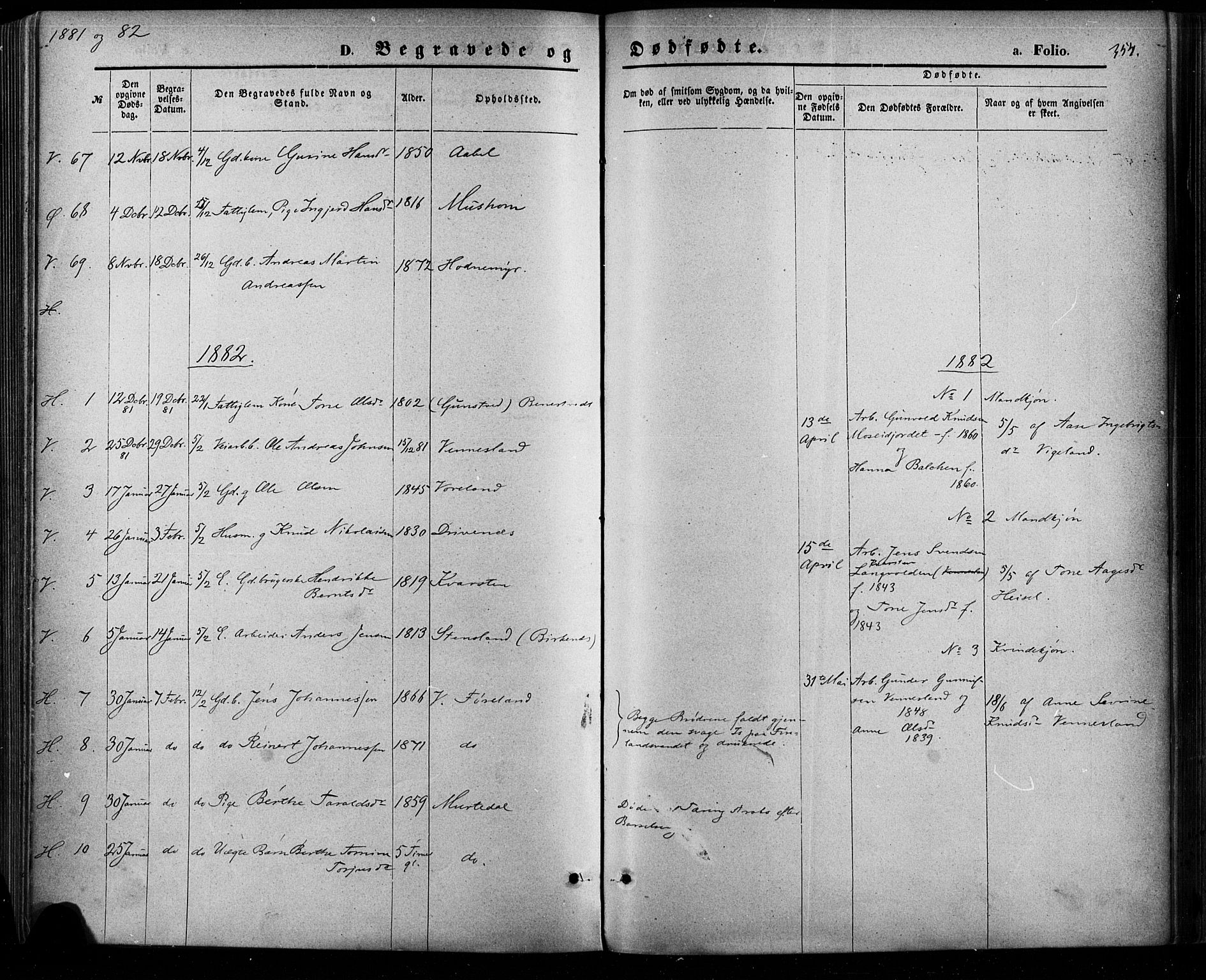Vennesla sokneprestkontor, SAK/1111-0045/Fa/Fac/L0008: Parish register (official) no. A 8, 1874-1883, p. 354