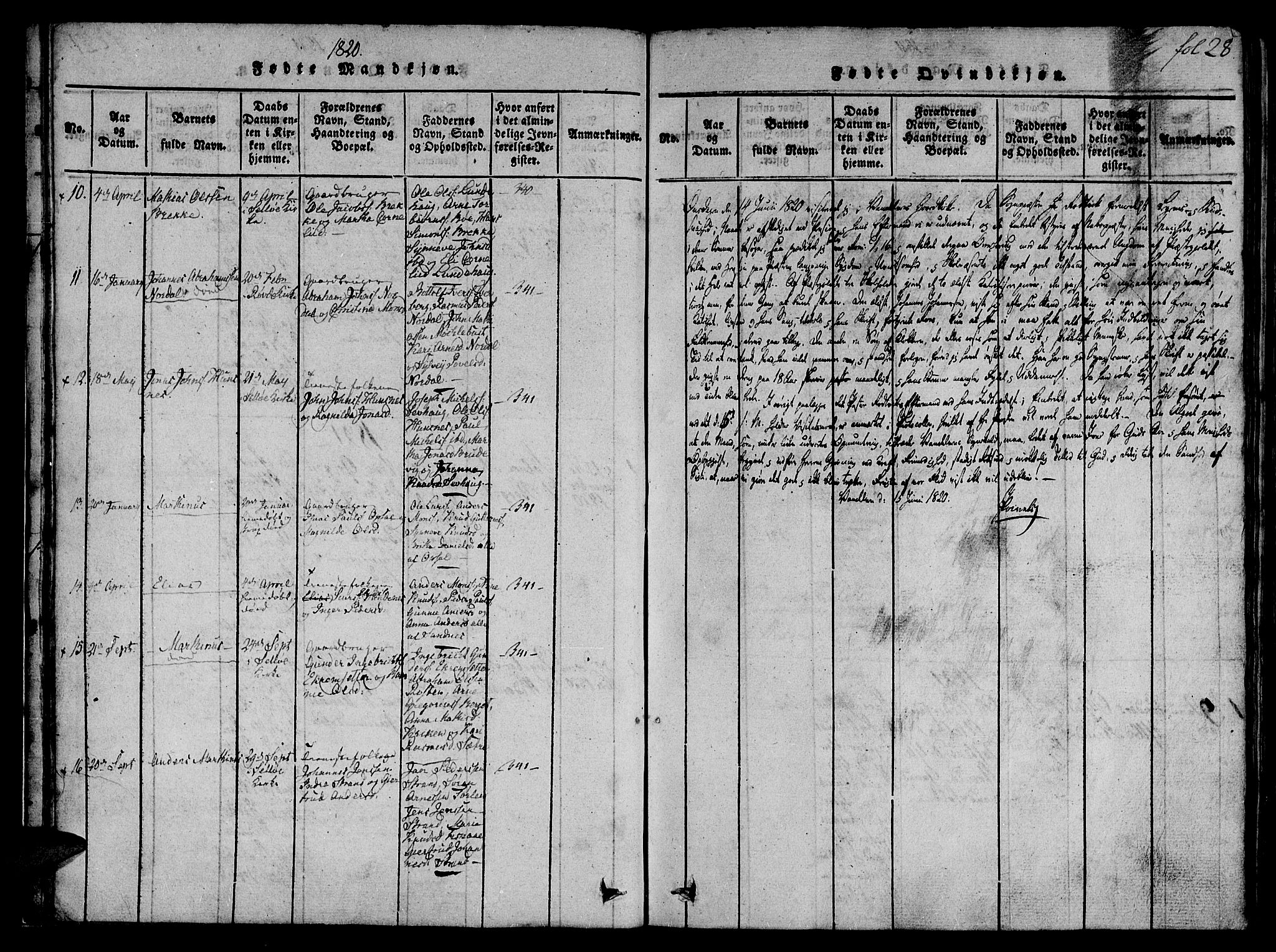 Ministerialprotokoller, klokkerbøker og fødselsregistre - Møre og Romsdal, AV/SAT-A-1454/501/L0004: Parish register (official) no. 501A04, 1816-1831, p. 28