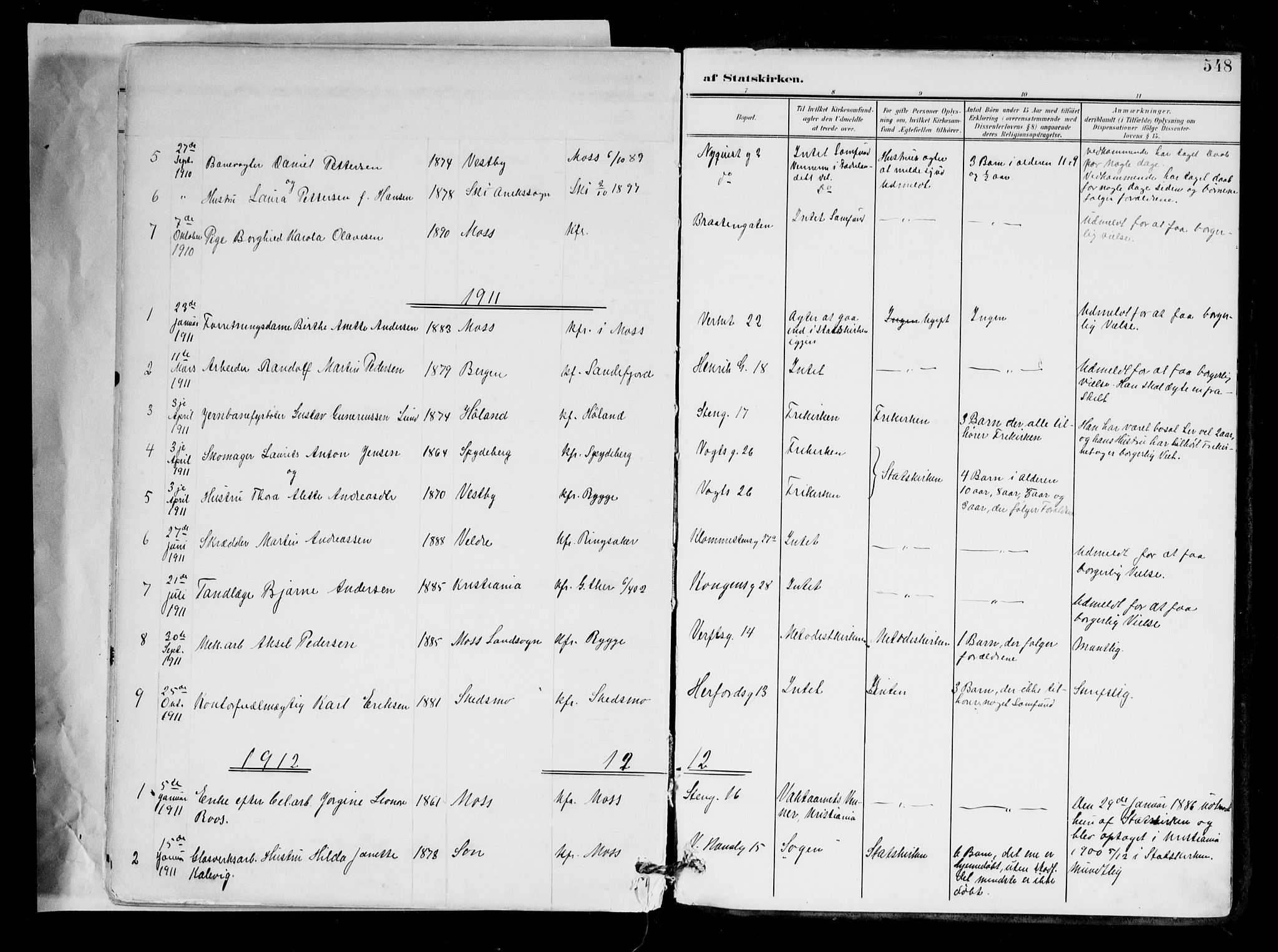 Moss prestekontor Kirkebøker, AV/SAO-A-2003/F/Fb/L0004: Parish register (official) no. II 4, 1902-1912, p. 548