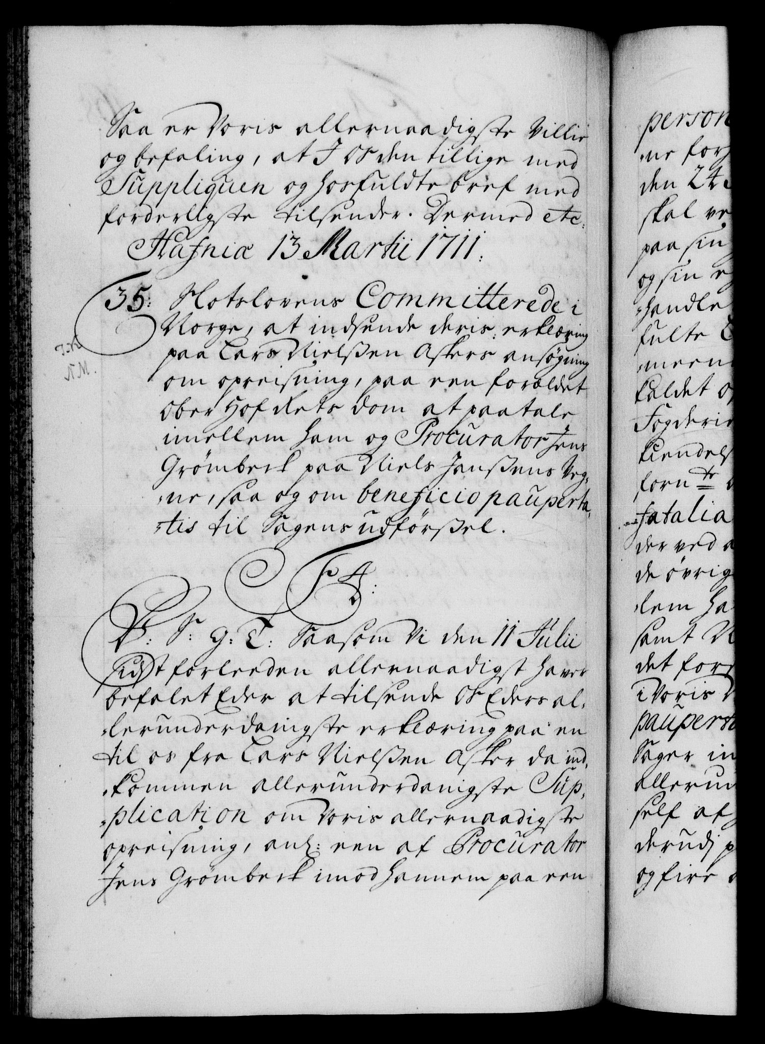 Danske Kanselli 1572-1799, AV/RA-EA-3023/F/Fc/Fca/Fcab/L0019: Norske tegnelser, 1710-1714, p. 168b