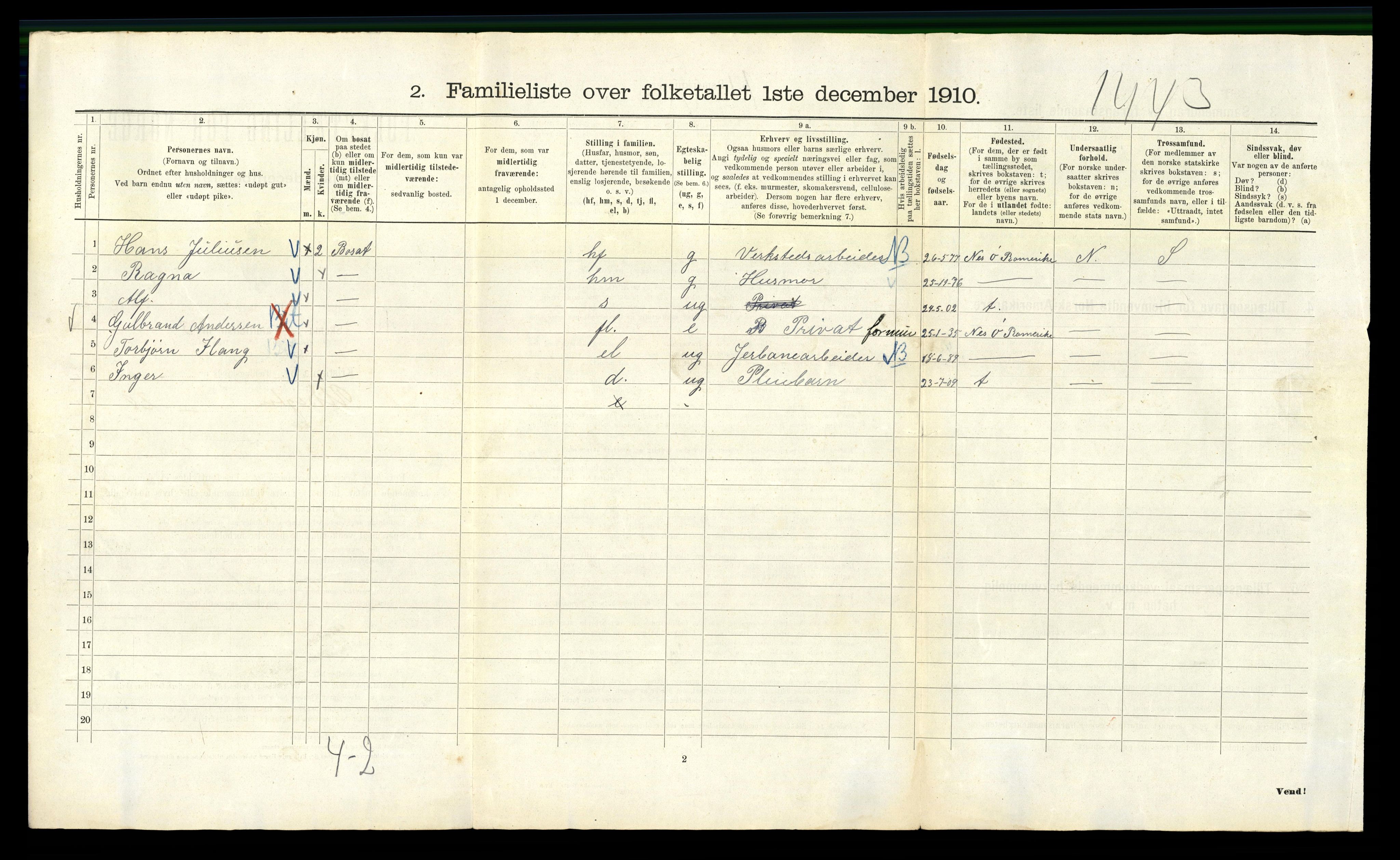 RA, 1910 census for Kristiania, 1910, p. 114112