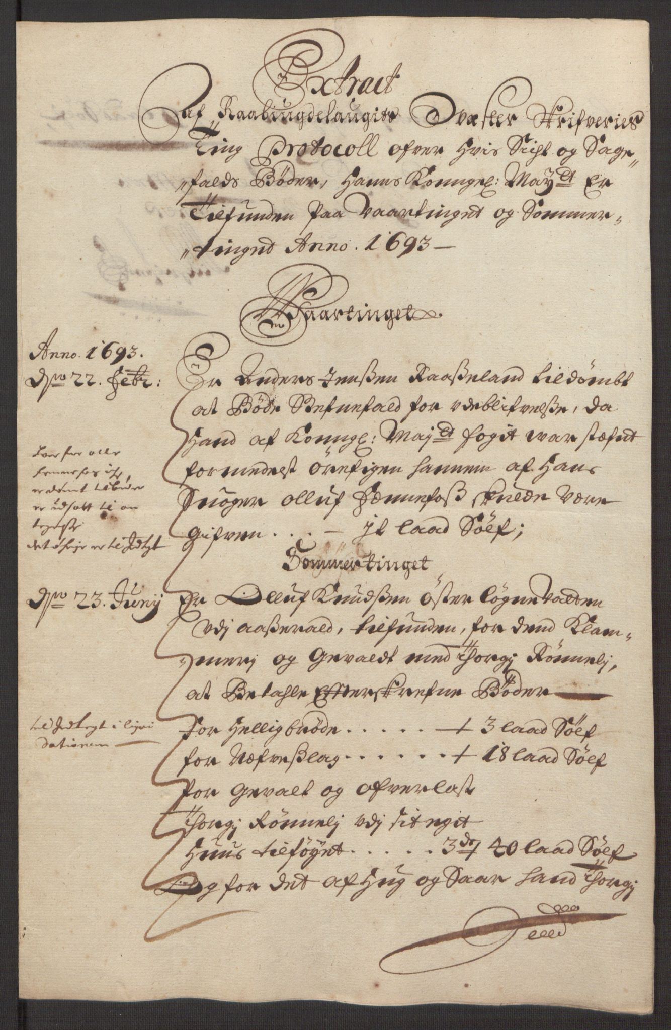 Rentekammeret inntil 1814, Reviderte regnskaper, Fogderegnskap, AV/RA-EA-4092/R40/L2444: Fogderegnskap Råbyggelag, 1693-1696, p. 25