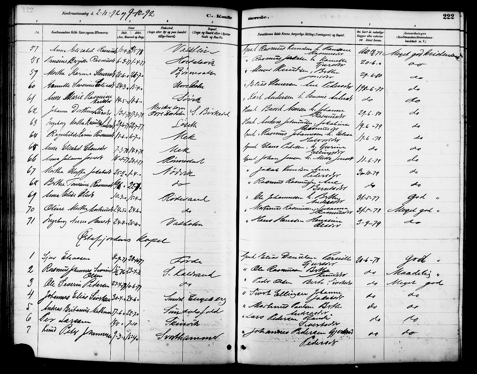 Ministerialprotokoller, klokkerbøker og fødselsregistre - Møre og Romsdal, AV/SAT-A-1454/511/L0158: Parish register (copy) no. 511C04, 1884-1903, p. 222