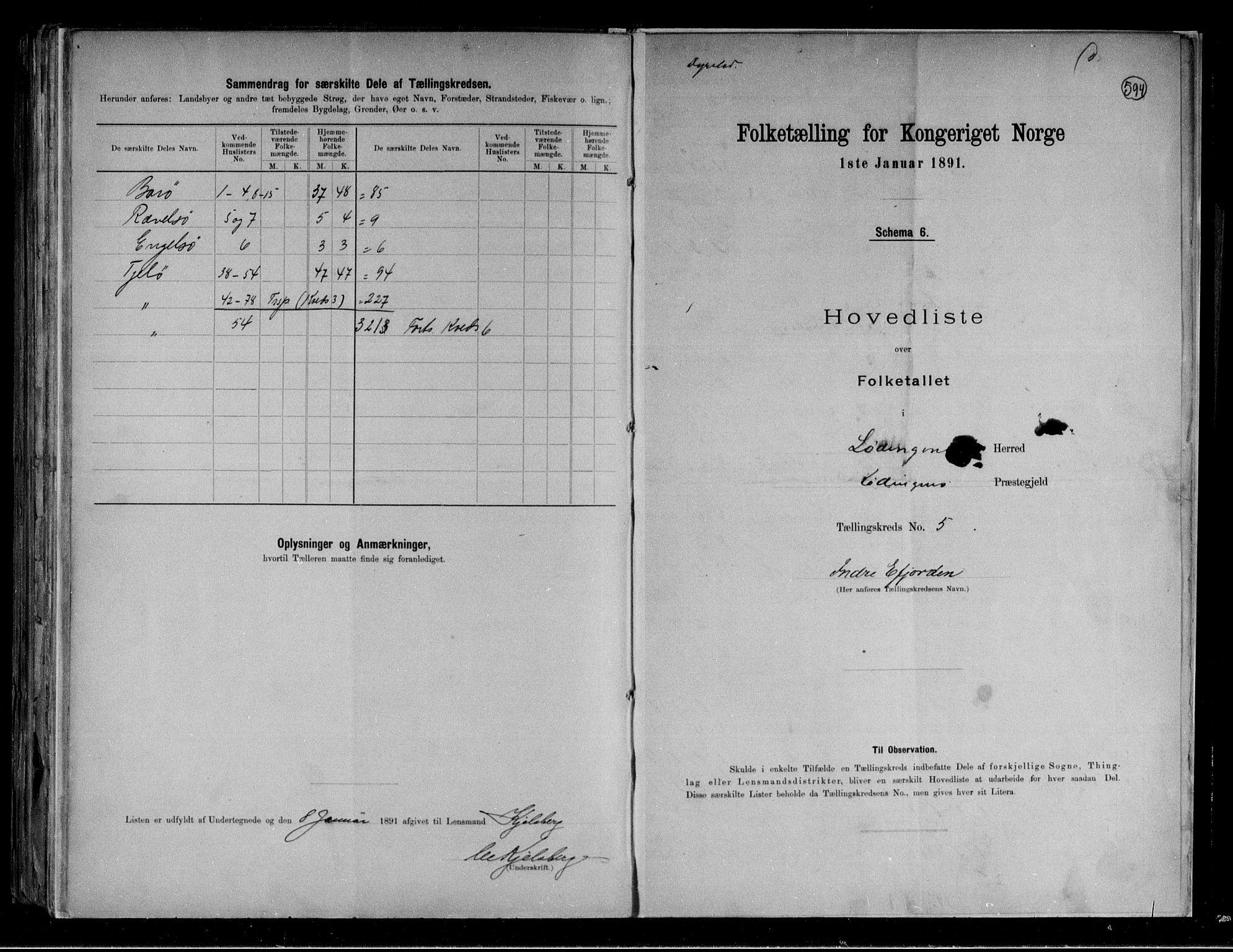 RA, 1891 census for 1851 Lødingen, 1891, p. 12