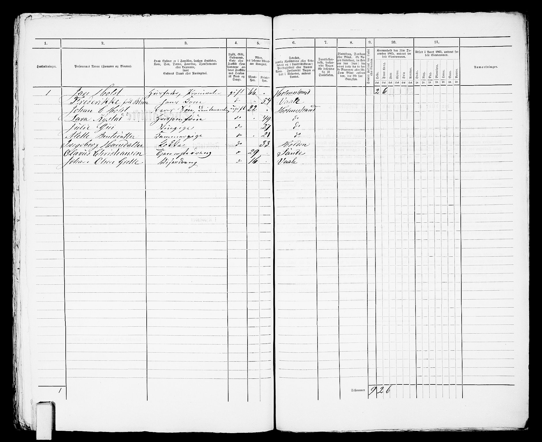 RA, 1865 census for Botne/Holmestrand, 1865, p. 420