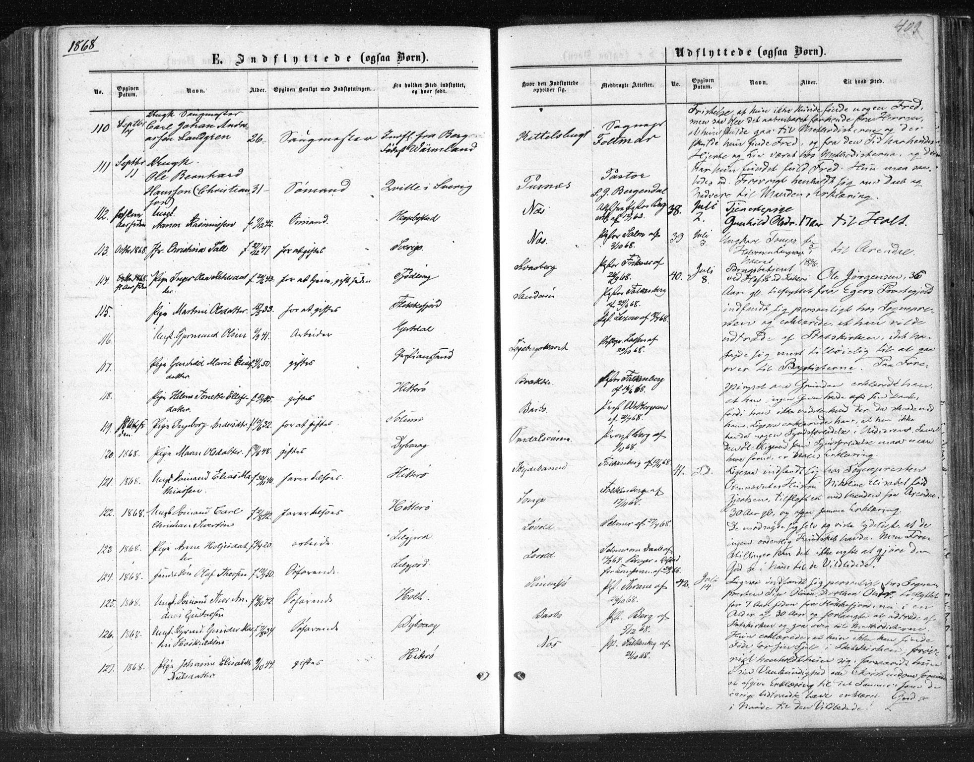 Tromøy sokneprestkontor, SAK/1111-0041/F/Fa/L0007: Parish register (official) no. A 7, 1864-1869, p. 409