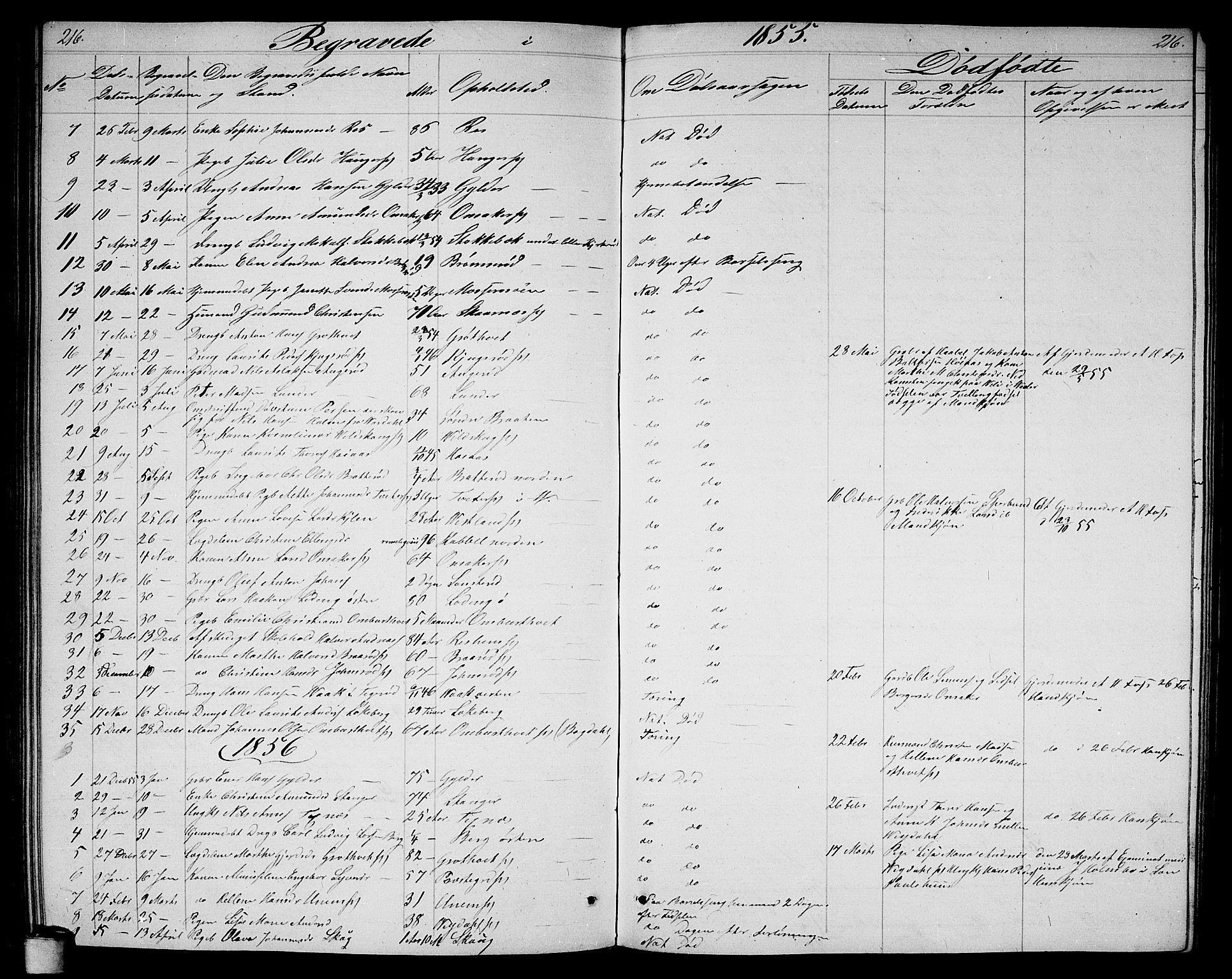 Våler prestekontor Kirkebøker, AV/SAO-A-11083/G/Ga/L0002: Parish register (copy) no. I 2, 1839-1860, p. 216