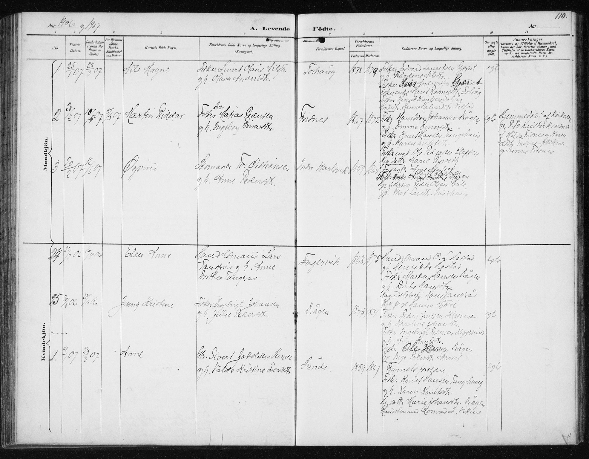 Ministerialprotokoller, klokkerbøker og fødselsregistre - Møre og Romsdal, AV/SAT-A-1454/566/L0773: Parish register (copy) no. 566C02, 1892-1909, p. 110