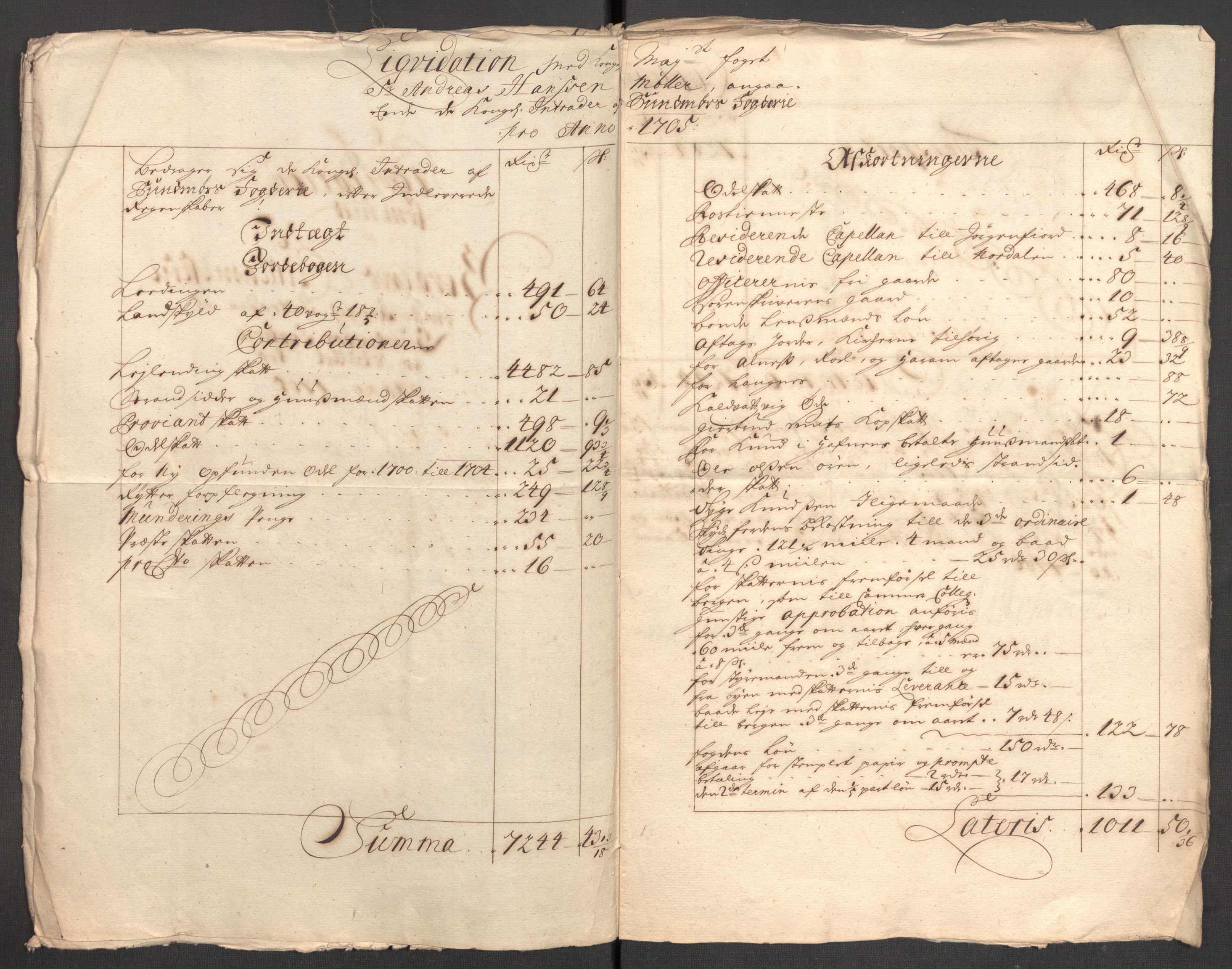 Rentekammeret inntil 1814, Reviderte regnskaper, Fogderegnskap, RA/EA-4092/R54/L3560: Fogderegnskap Sunnmøre, 1704-1705, p. 275