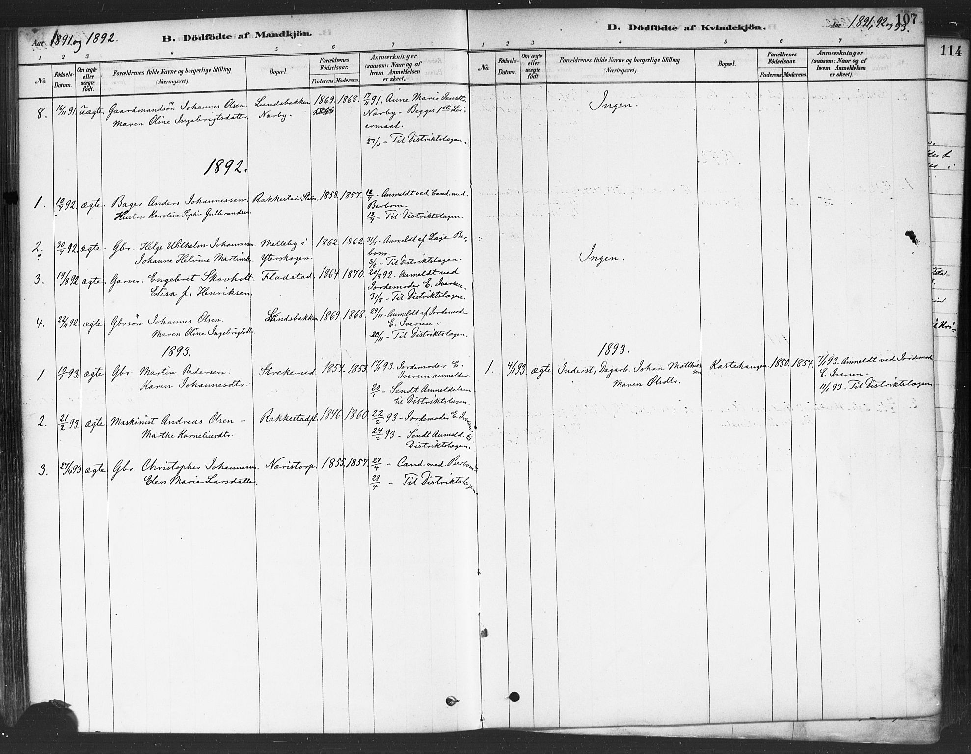 Rakkestad prestekontor Kirkebøker, AV/SAO-A-2008/F/Fa/L0012: Parish register (official) no. I 12, 1878-1893, p. 107