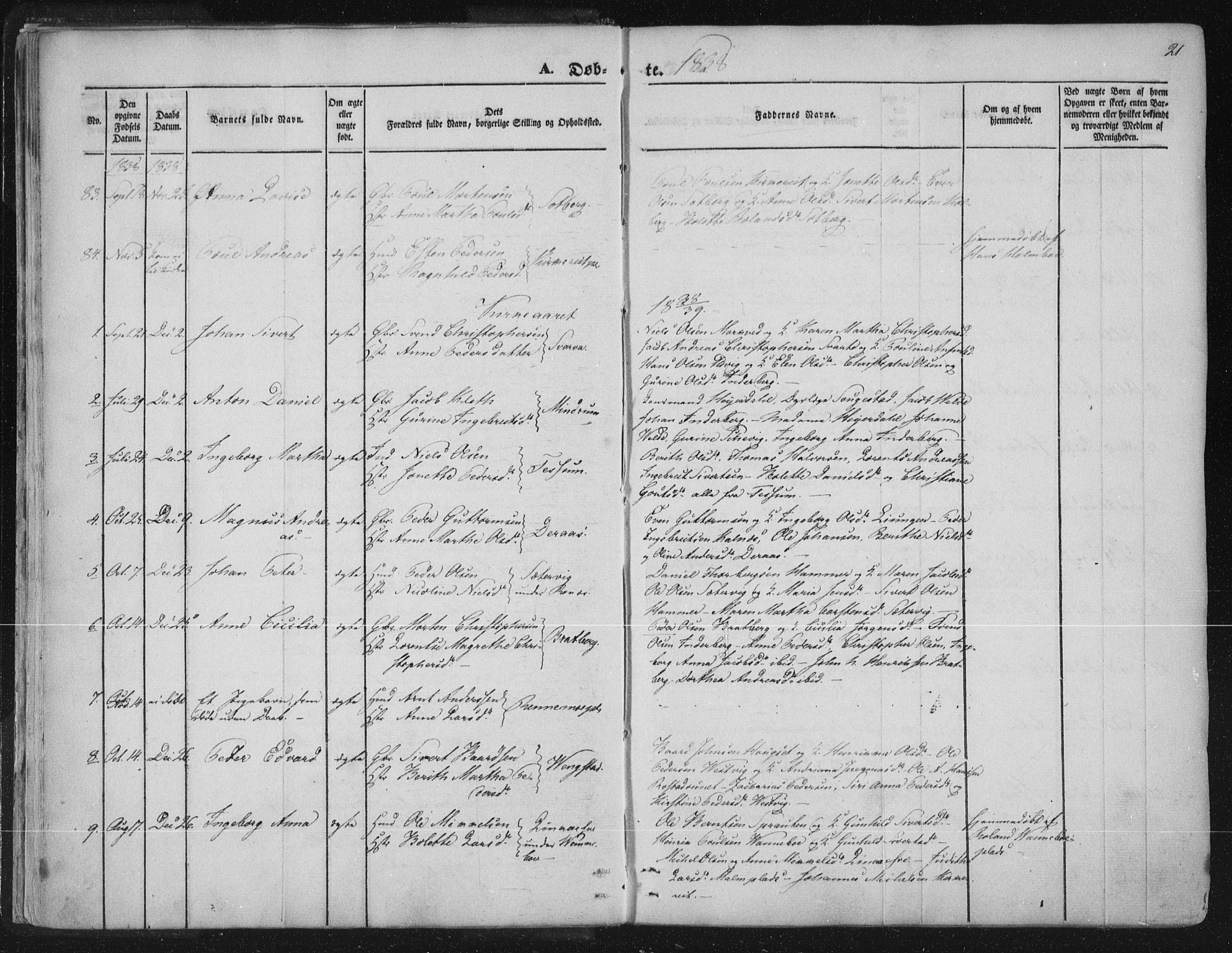 Ministerialprotokoller, klokkerbøker og fødselsregistre - Nord-Trøndelag, SAT/A-1458/741/L0392: Parish register (official) no. 741A06, 1836-1848, p. 21
