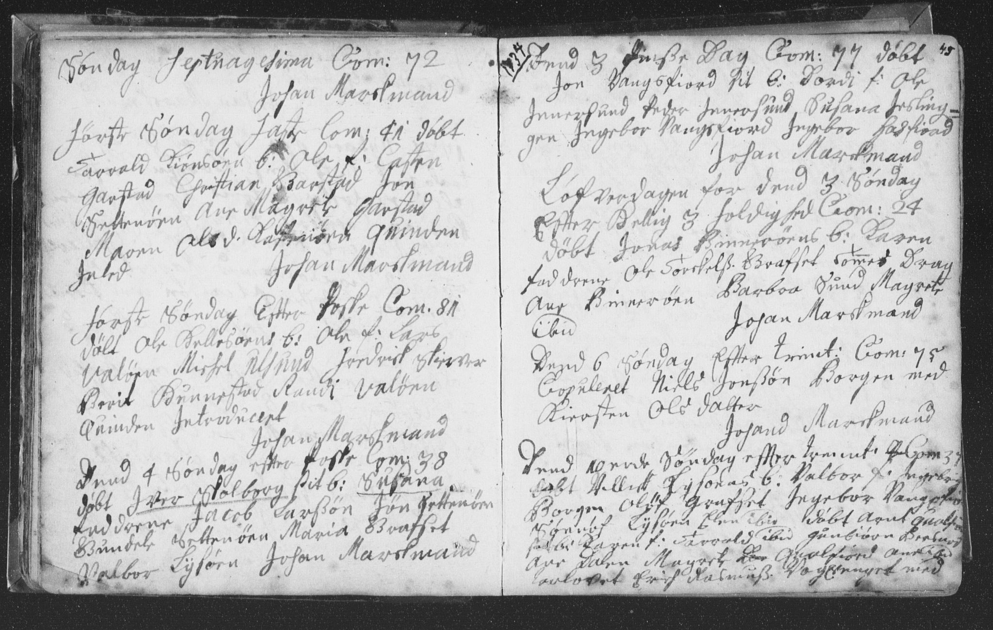 Ministerialprotokoller, klokkerbøker og fødselsregistre - Nord-Trøndelag, SAT/A-1458/786/L0685: Parish register (official) no. 786A01, 1710-1798, p. 45