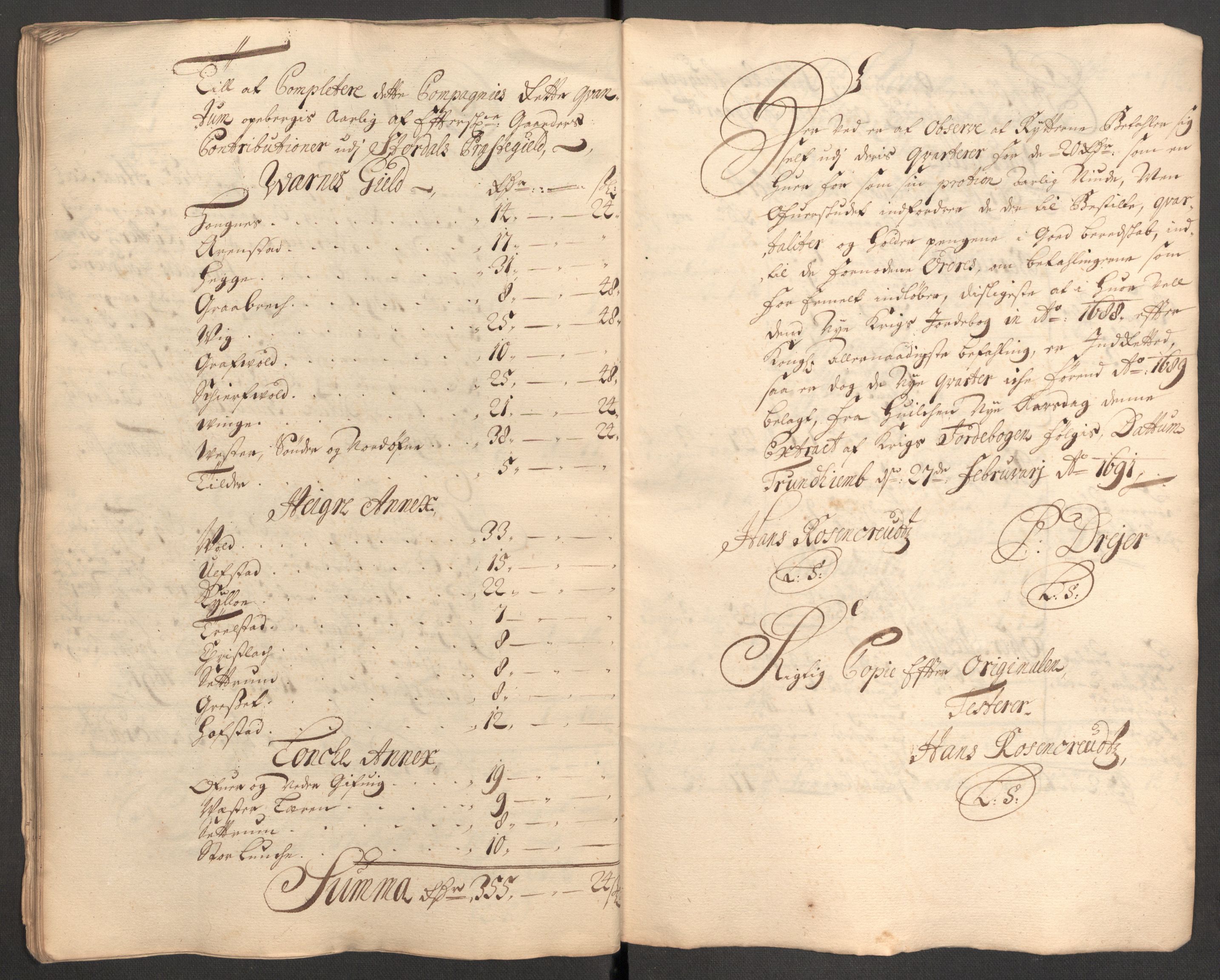 Rentekammeret inntil 1814, Reviderte regnskaper, Fogderegnskap, AV/RA-EA-4092/R62/L4192: Fogderegnskap Stjørdal og Verdal, 1700, p. 356