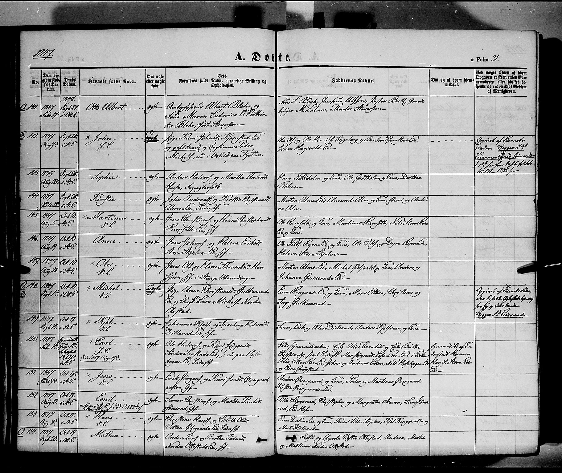 Stange prestekontor, AV/SAH-PREST-002/K/L0011: Parish register (official) no. 11, 1846-1852, p. 31