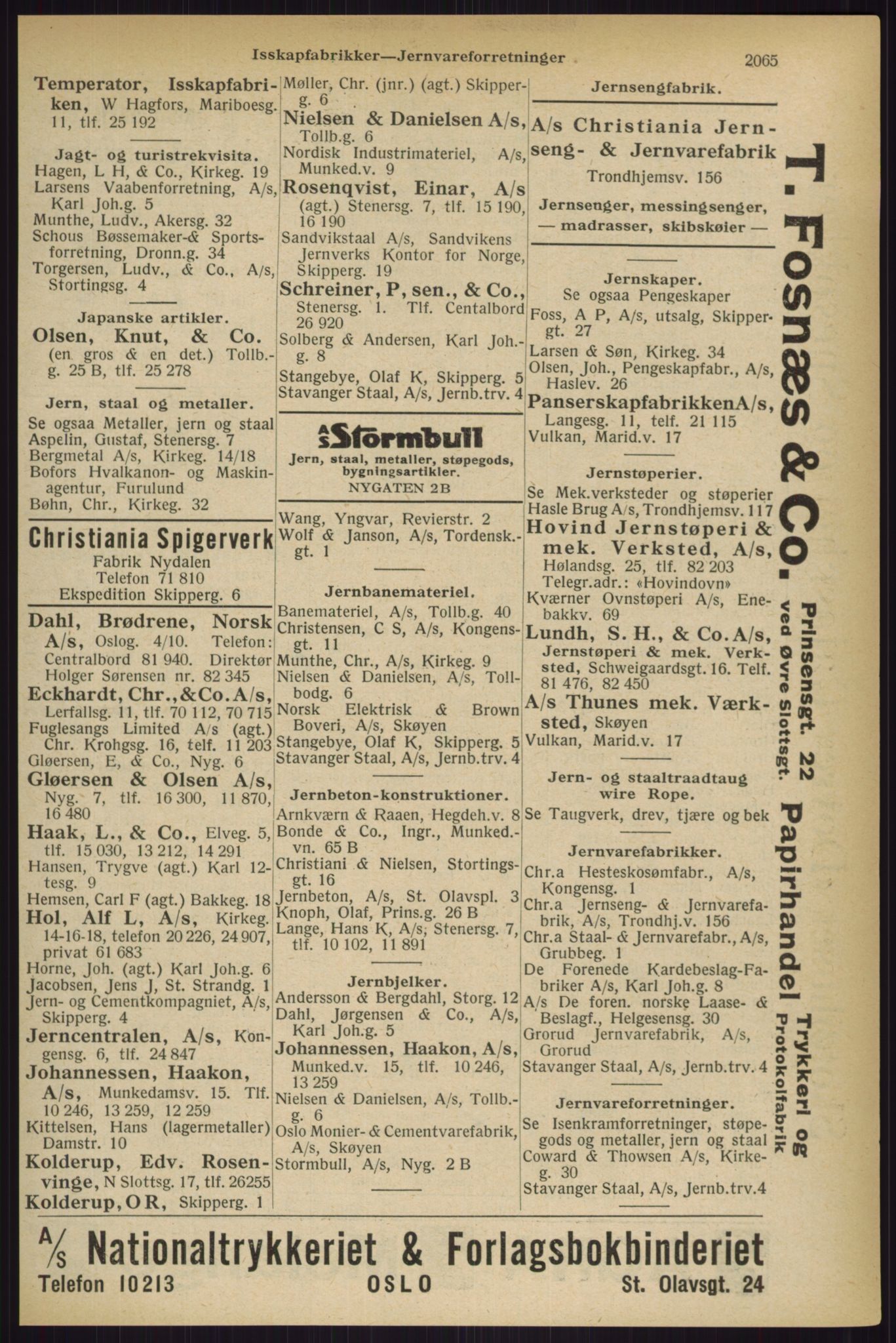 Kristiania/Oslo adressebok, PUBL/-, 1927, p. 2065