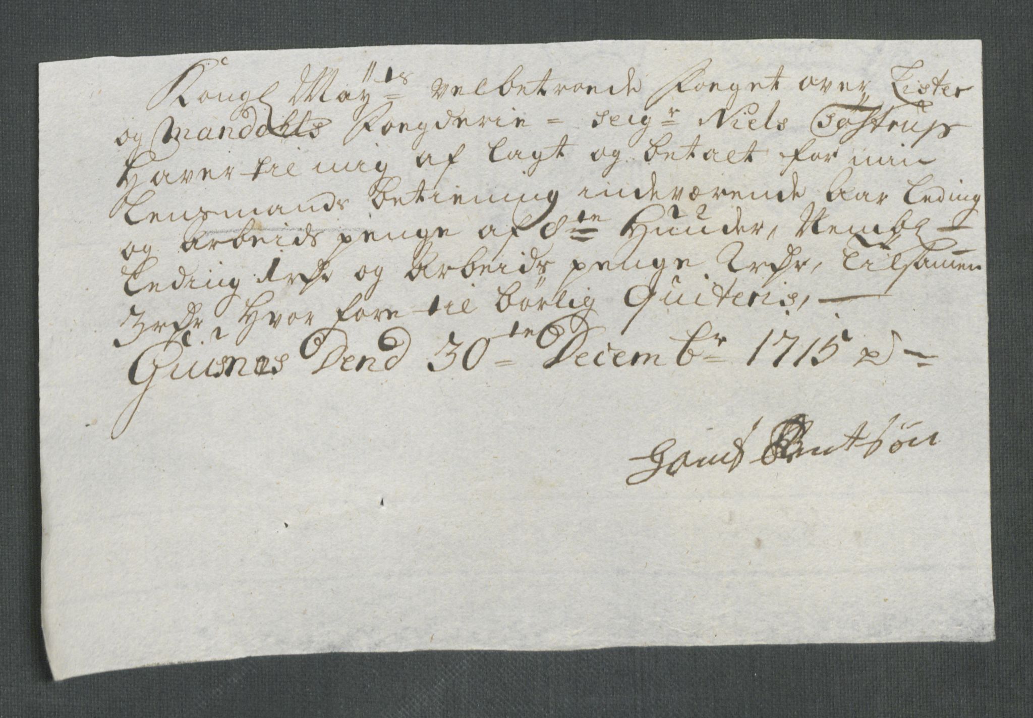 Rentekammeret inntil 1814, Reviderte regnskaper, Fogderegnskap, AV/RA-EA-4092/R43/L2559: Fogderegnskap Lista og Mandal, 1715, p. 222