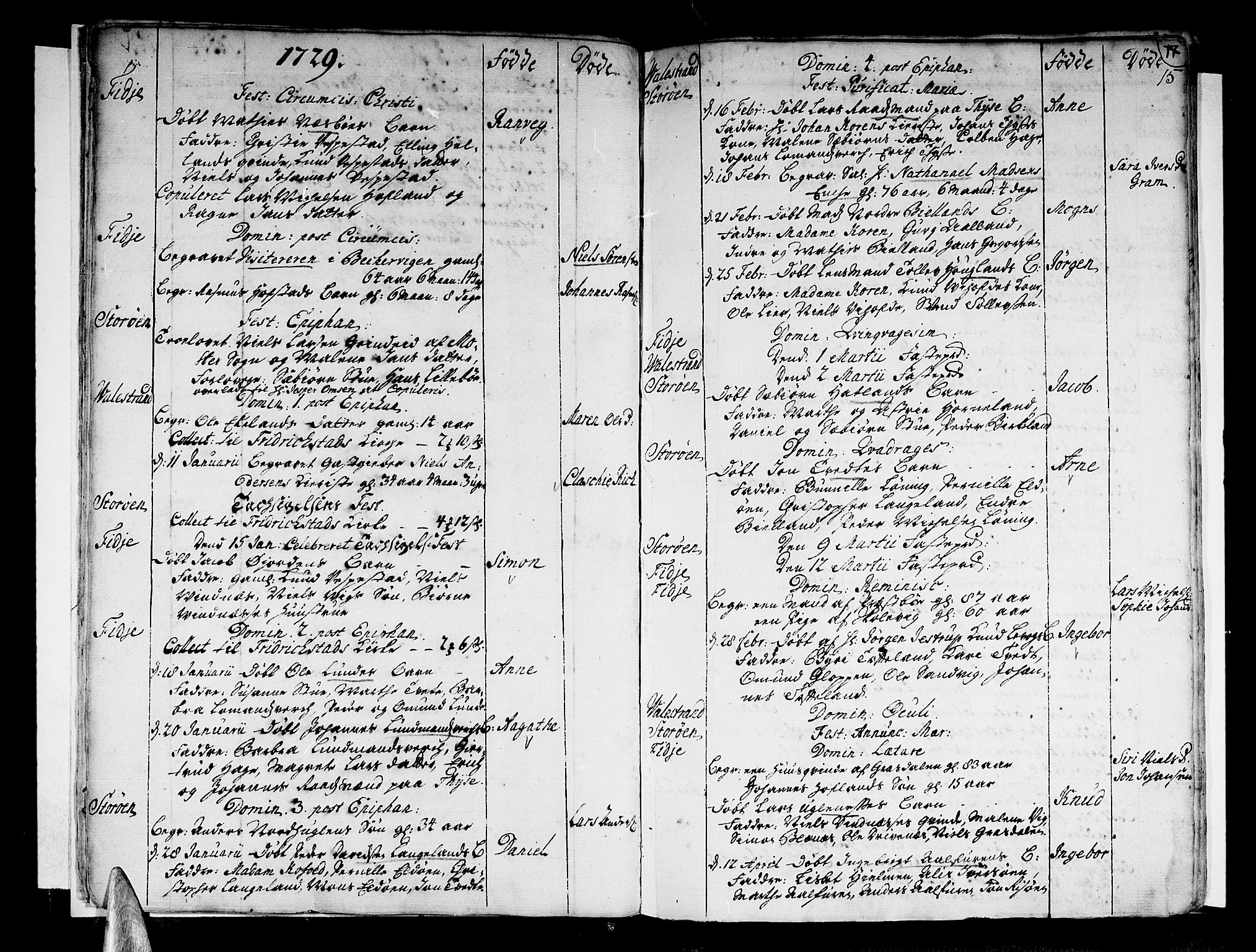 Stord sokneprestembete, SAB/A-78201/H/Haa: Parish register (official) no. A 1, 1725-1744, p. 15