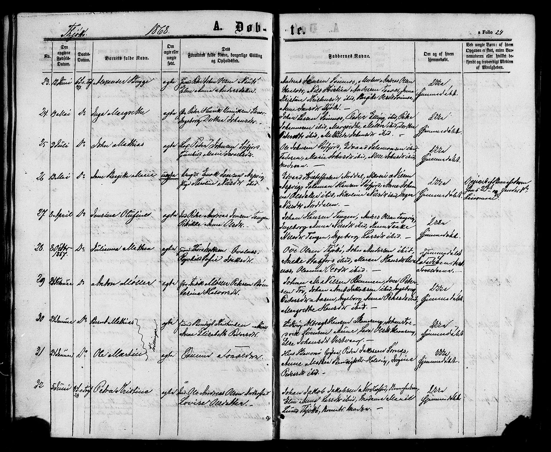 Ministerialprotokoller, klokkerbøker og fødselsregistre - Nordland, SAT/A-1459/817/L0262: Parish register (official) no. 817A03/ 1, 1862-1877, p. 24