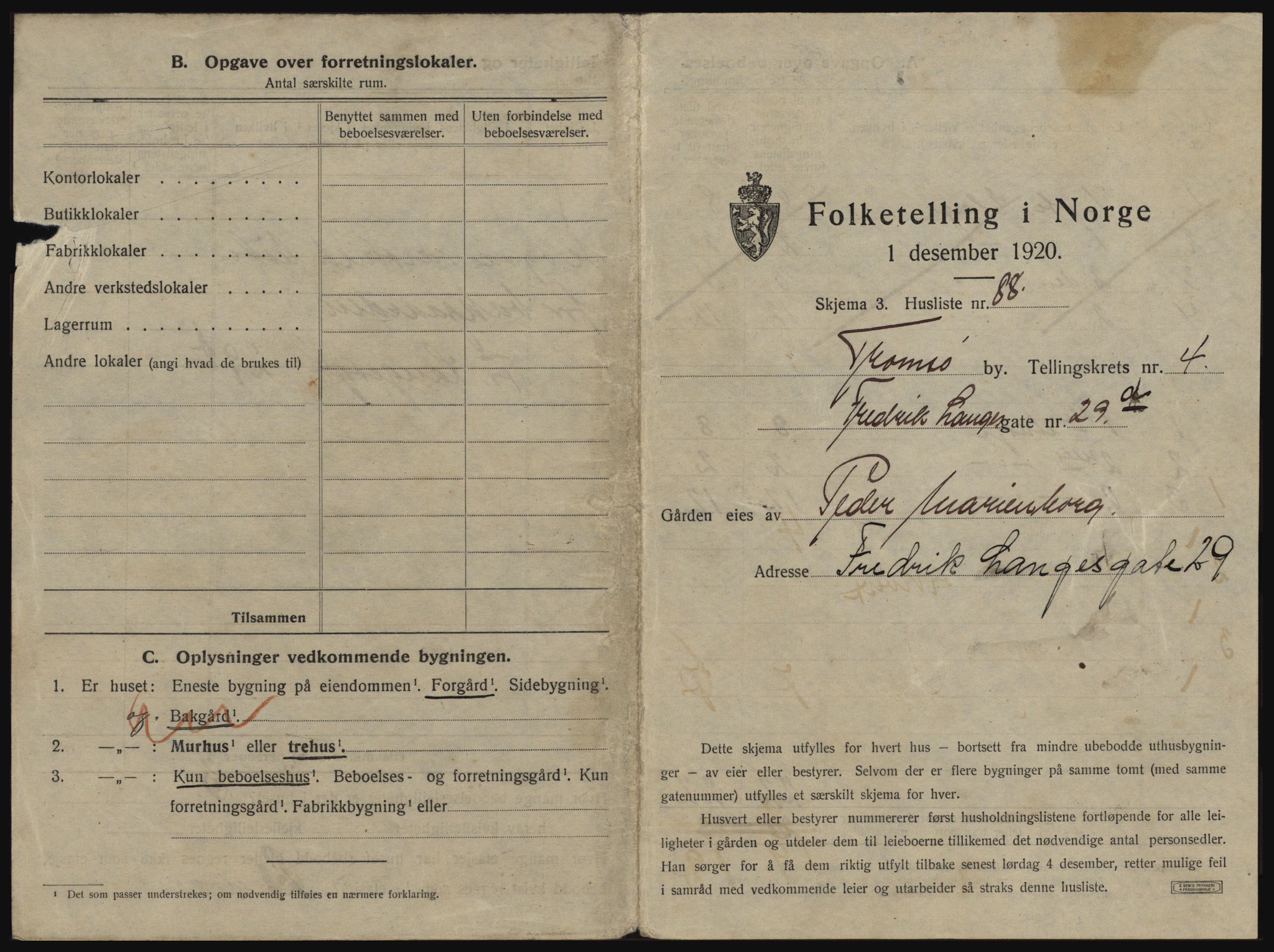 SATØ, 1920 census for Tromsø, 1920, p. 769