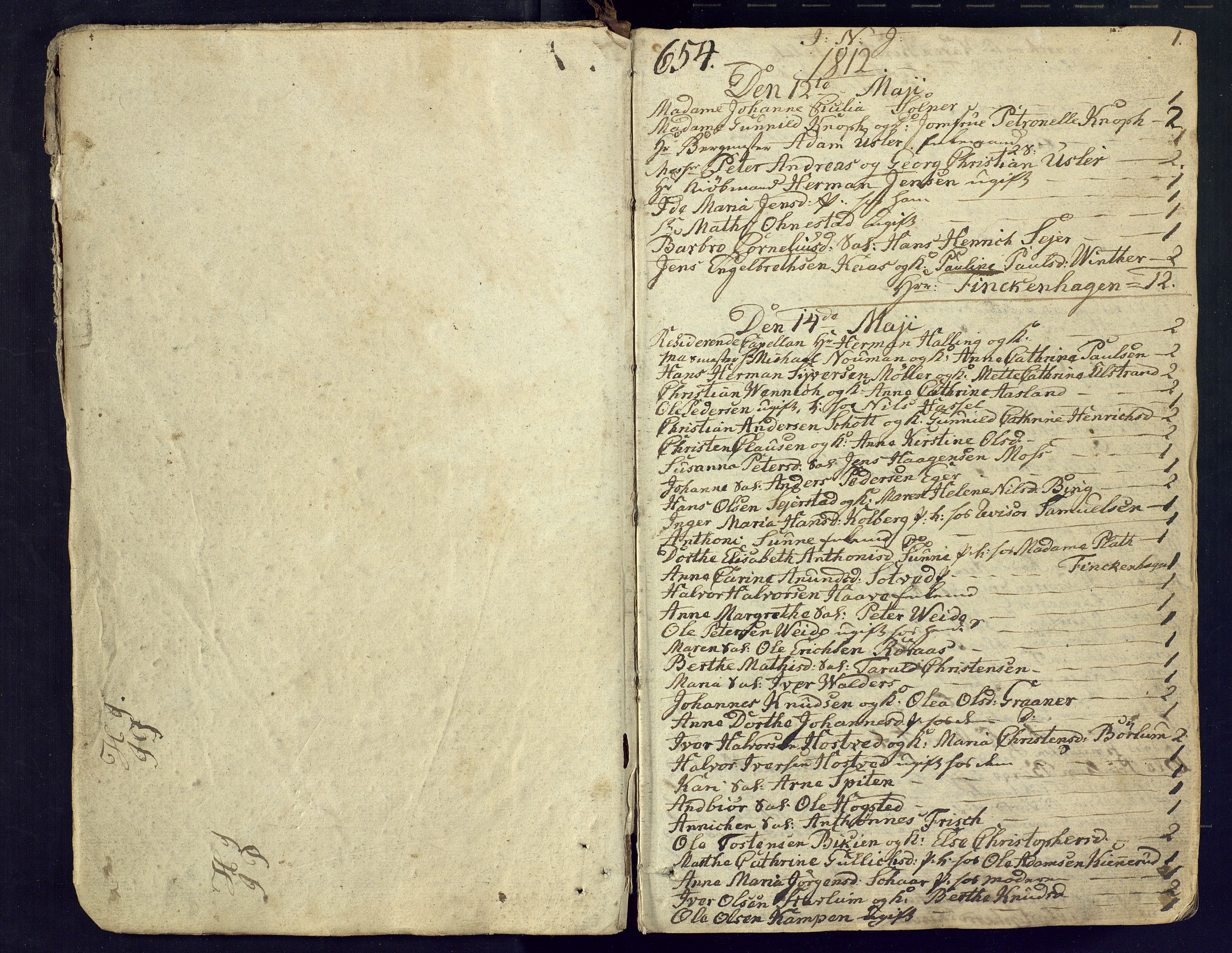 Kongsberg kirkebøker, SAKO/A-22/M/Ma/L0015: Communicants register no. 15, 1812-1821, p. 1