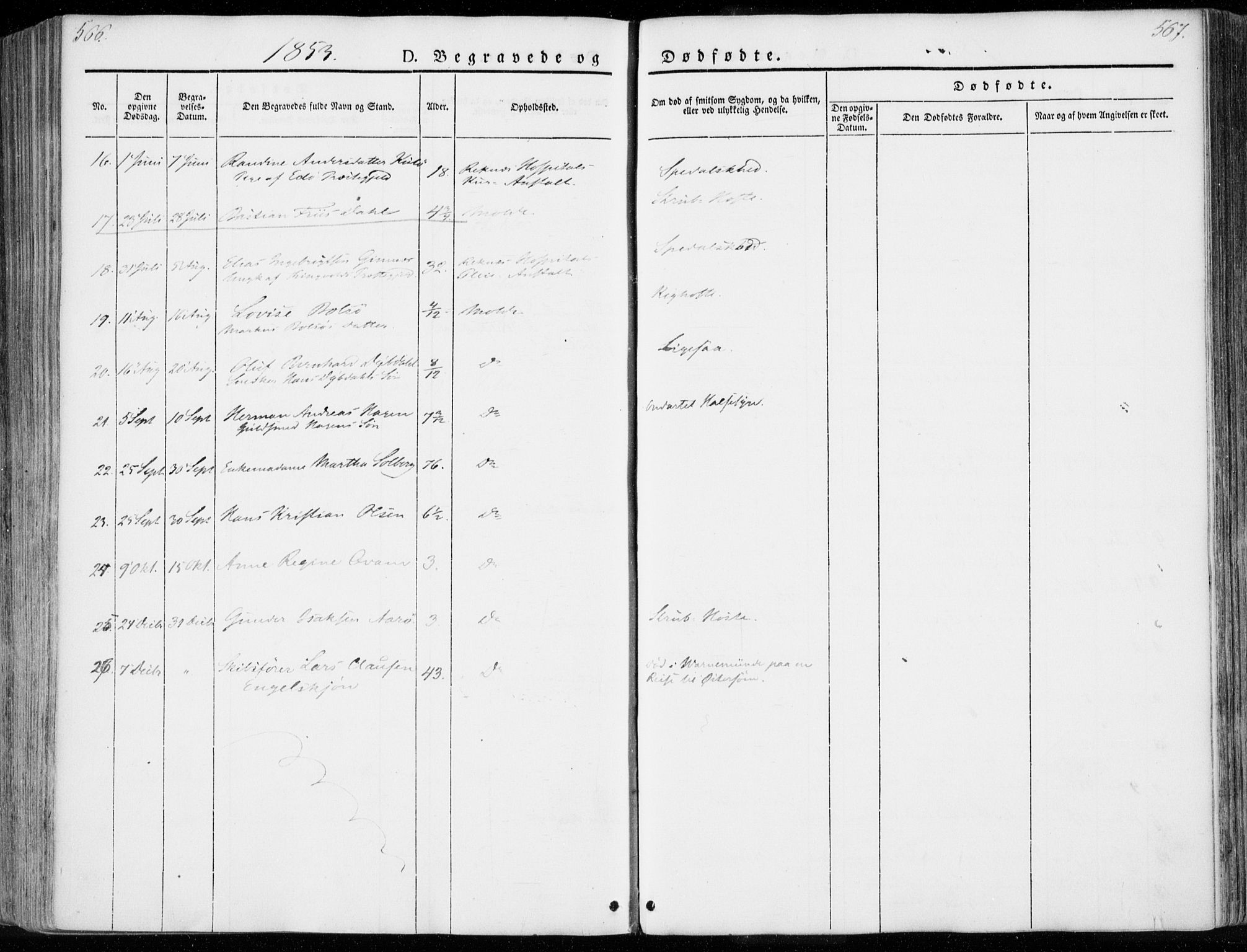 Ministerialprotokoller, klokkerbøker og fødselsregistre - Møre og Romsdal, SAT/A-1454/558/L0689: Parish register (official) no. 558A03, 1843-1872, p. 566-567
