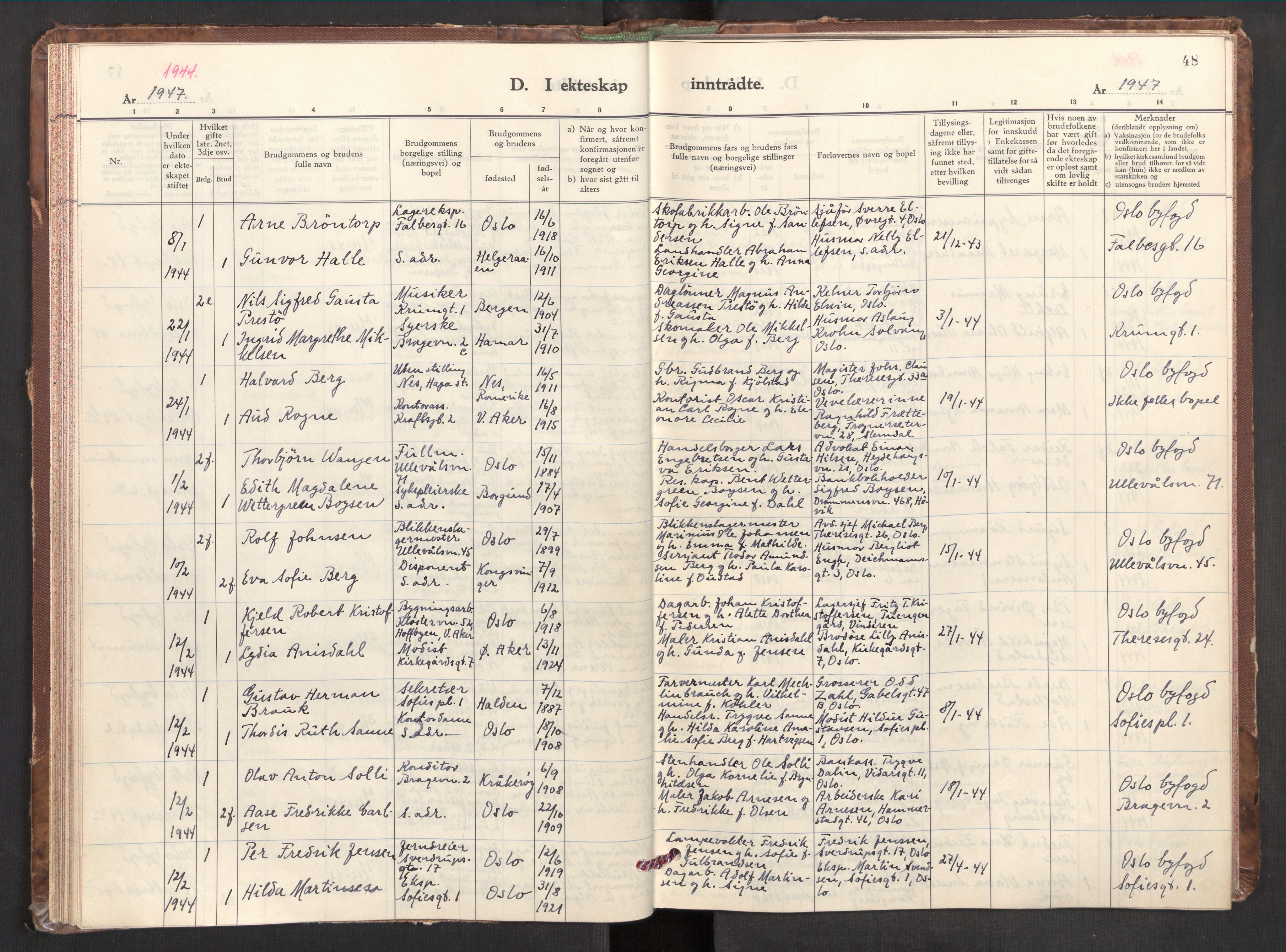 Markus prestekontor Kirkebøker, AV/SAO-A-10830/F/L0005: Parish register (official) no. 5, 1942-1960, p. 48