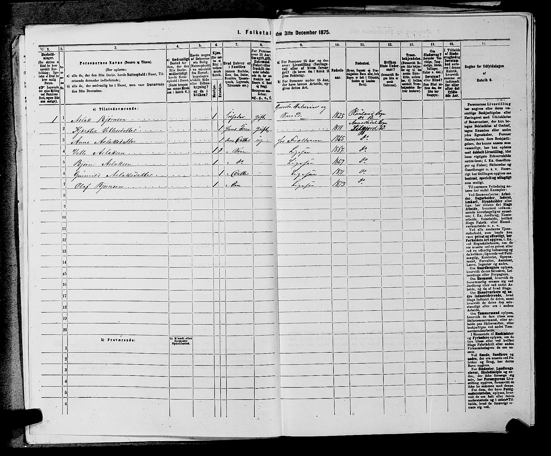 SAKO, 1875 census for 0828P Seljord, 1875, p. 1177