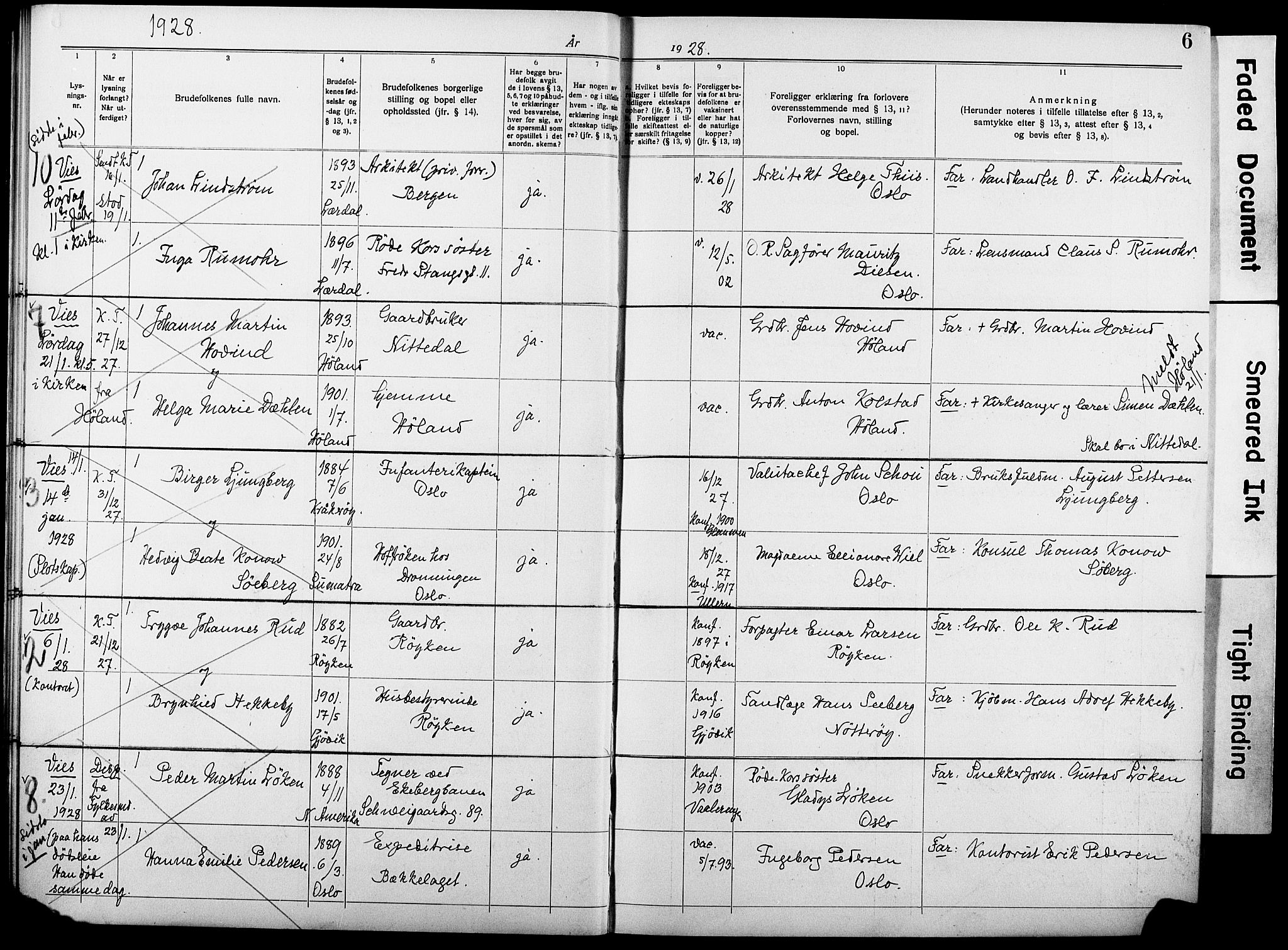 Garnisonsmenigheten Kirkebøker, AV/SAO-A-10846/H/Ha/L0010: Banns register no. I 10, 1922-1932, p. 6