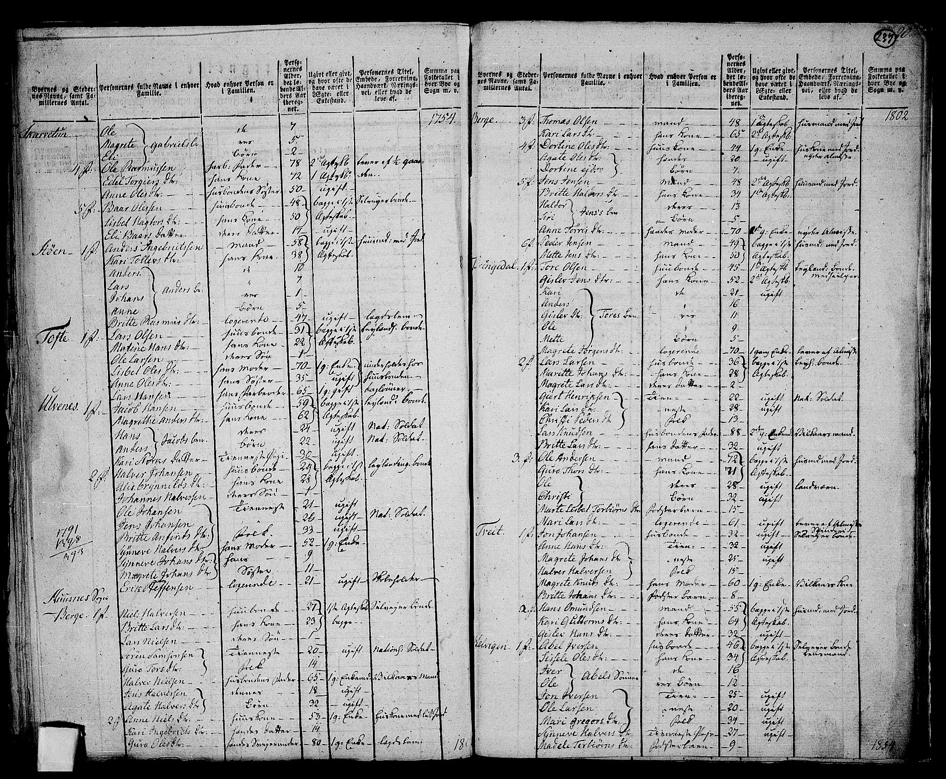 RA, 1801 census for 1224P Kvinnherad, 1801, p. 236b-237a