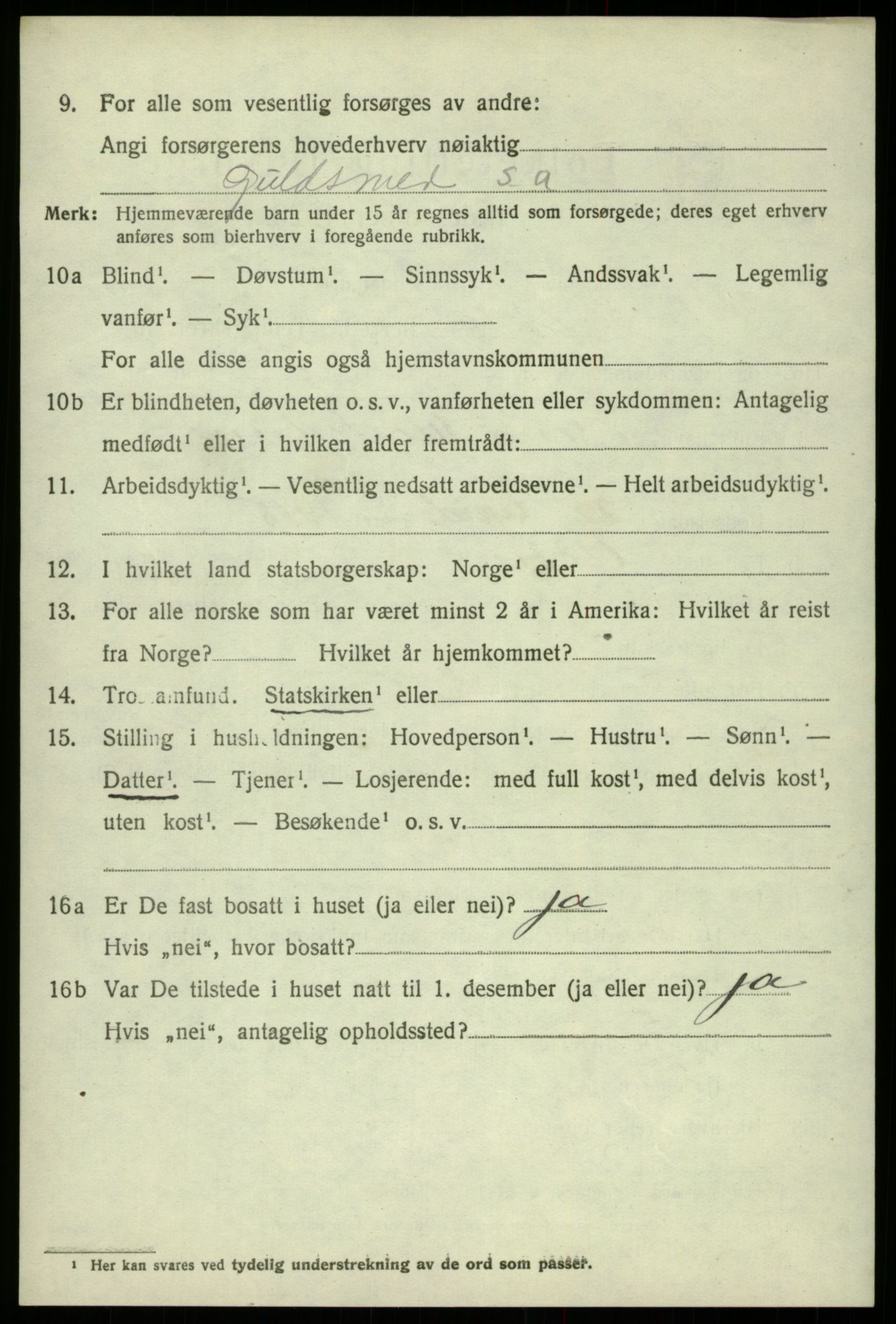 SAB, 1920 census for Odda, 1920, p. 4286