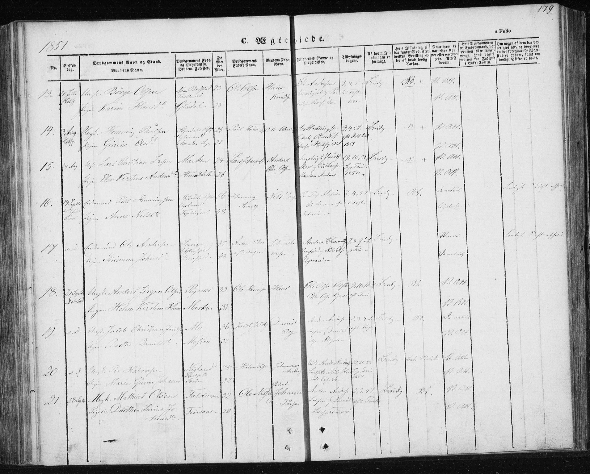 Ministerialprotokoller, klokkerbøker og fødselsregistre - Nordland, AV/SAT-A-1459/820/L0291: Parish register (official) no. 820A12, 1846-1854, p. 179