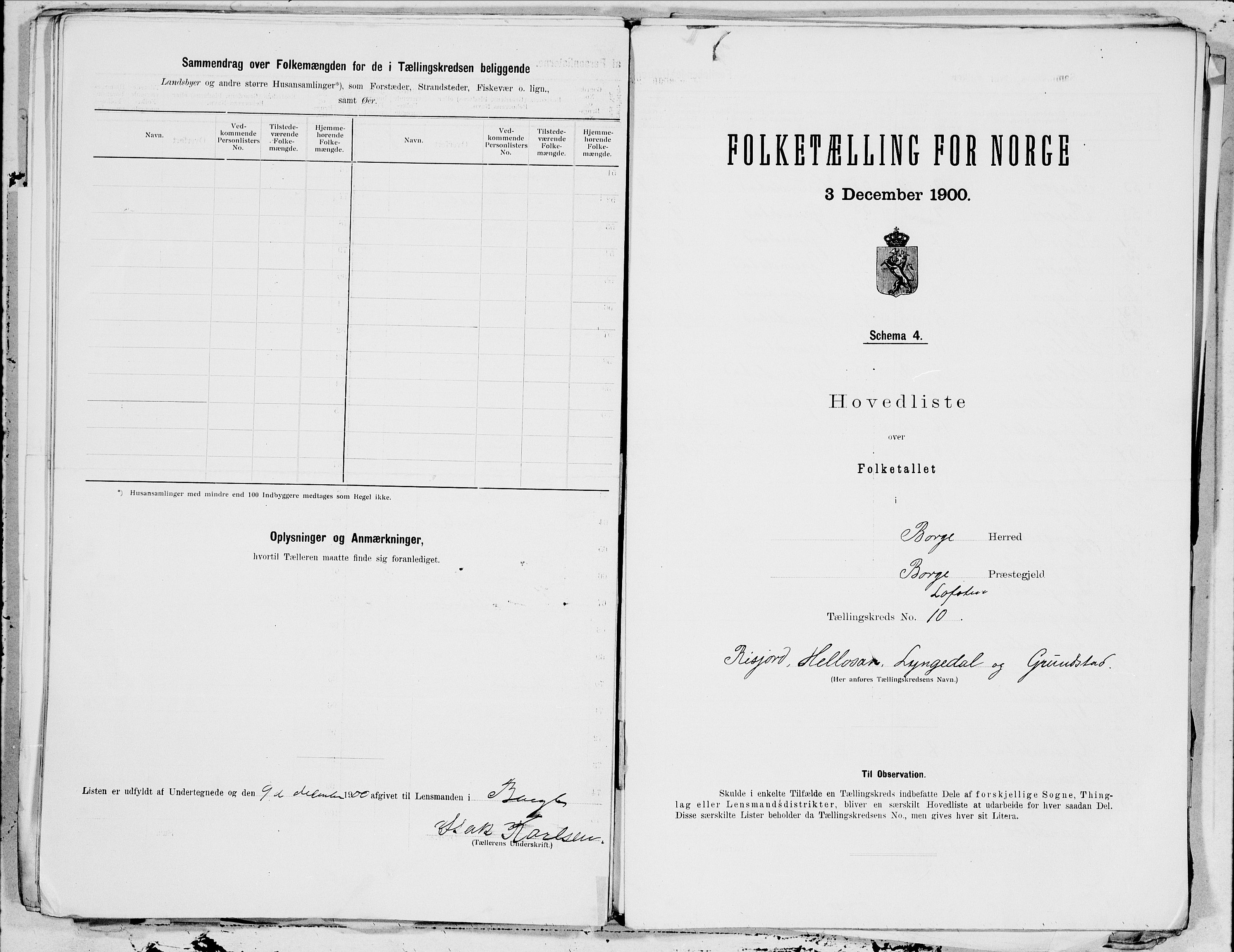 SAT, 1900 census for Borge, 1900, p. 20